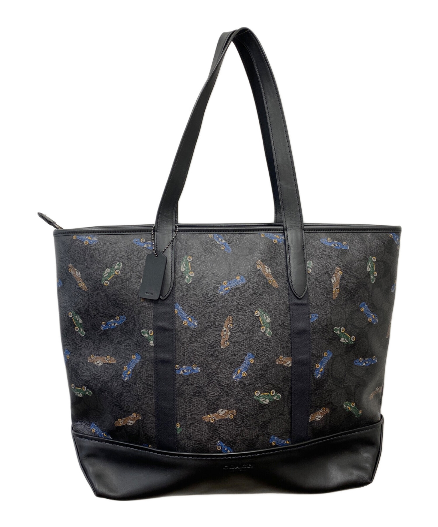 未使用⭐︎  トートバッグ ブラック 中古・古着通販】COACH (コーチ) 車柄トートバッグ ブラック｜ブランド