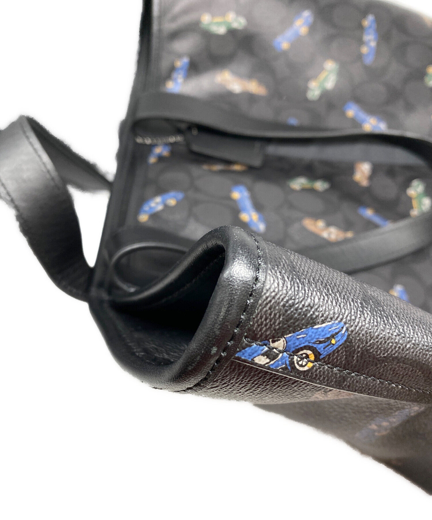 中古・古着通販】COACH (コーチ) 車柄トートバッグ ブラック｜ブランド