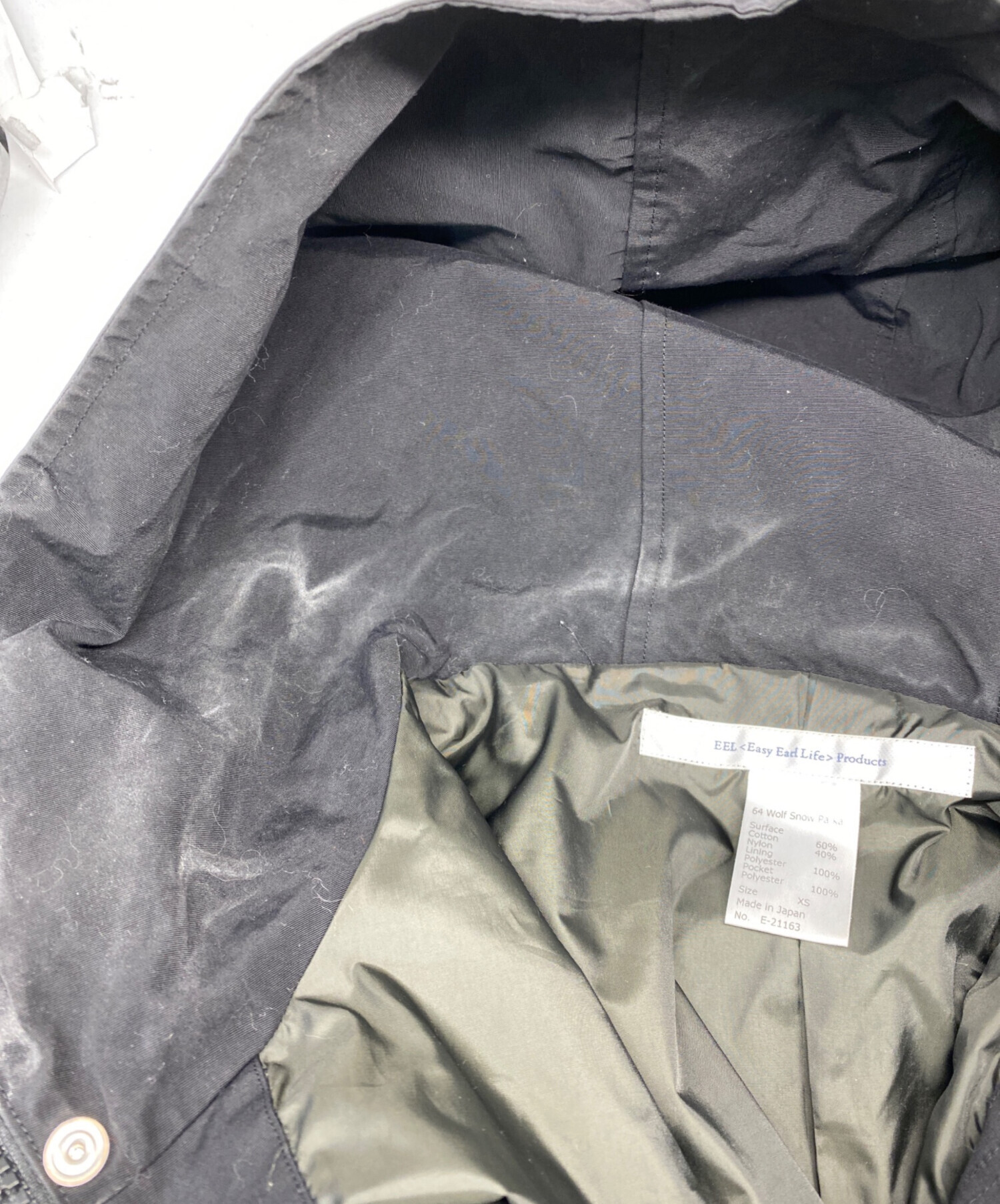 中古・古着通販】EEL (イール) 64Wolf Snow Parka ブラック サイズ:XS 