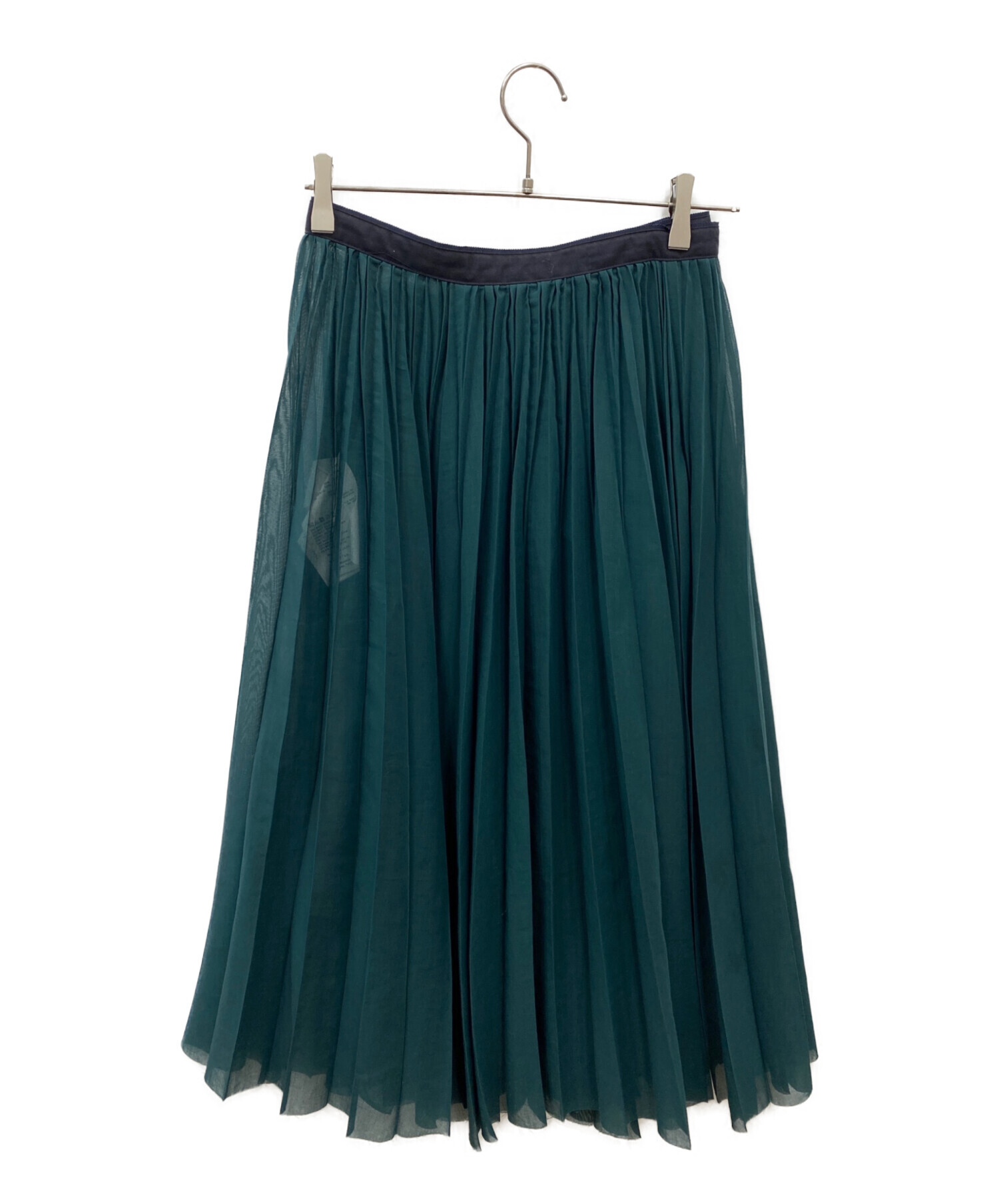 中古・古着通販】sacai (サカイ) プリーツスカート グリーン サイズ:1