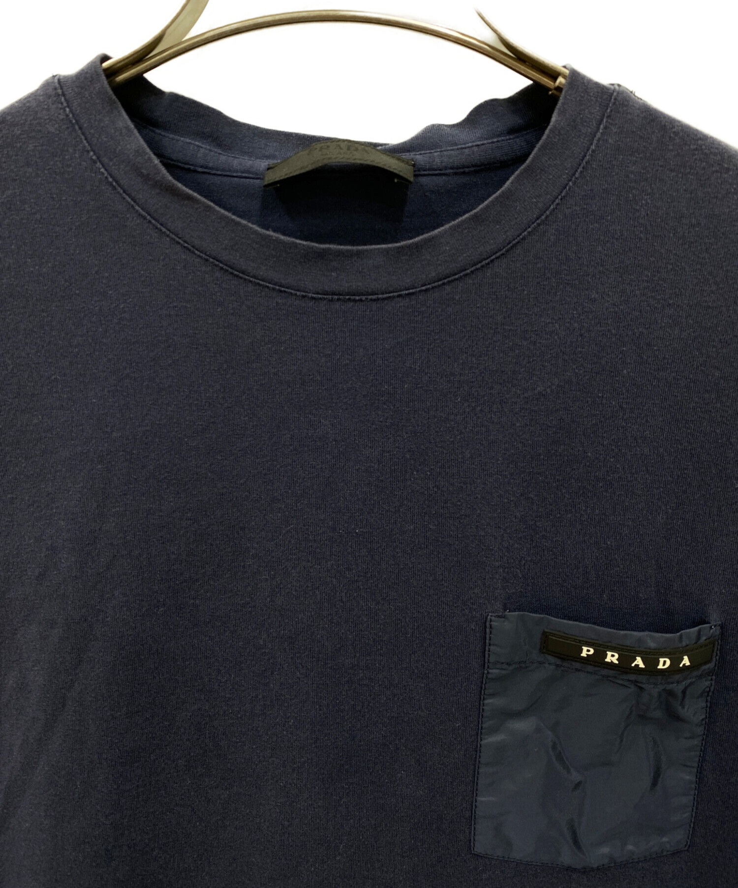 中古・古着通販】PRADA (プラダ) ポケットTシャツ ネイビー サイズ:M