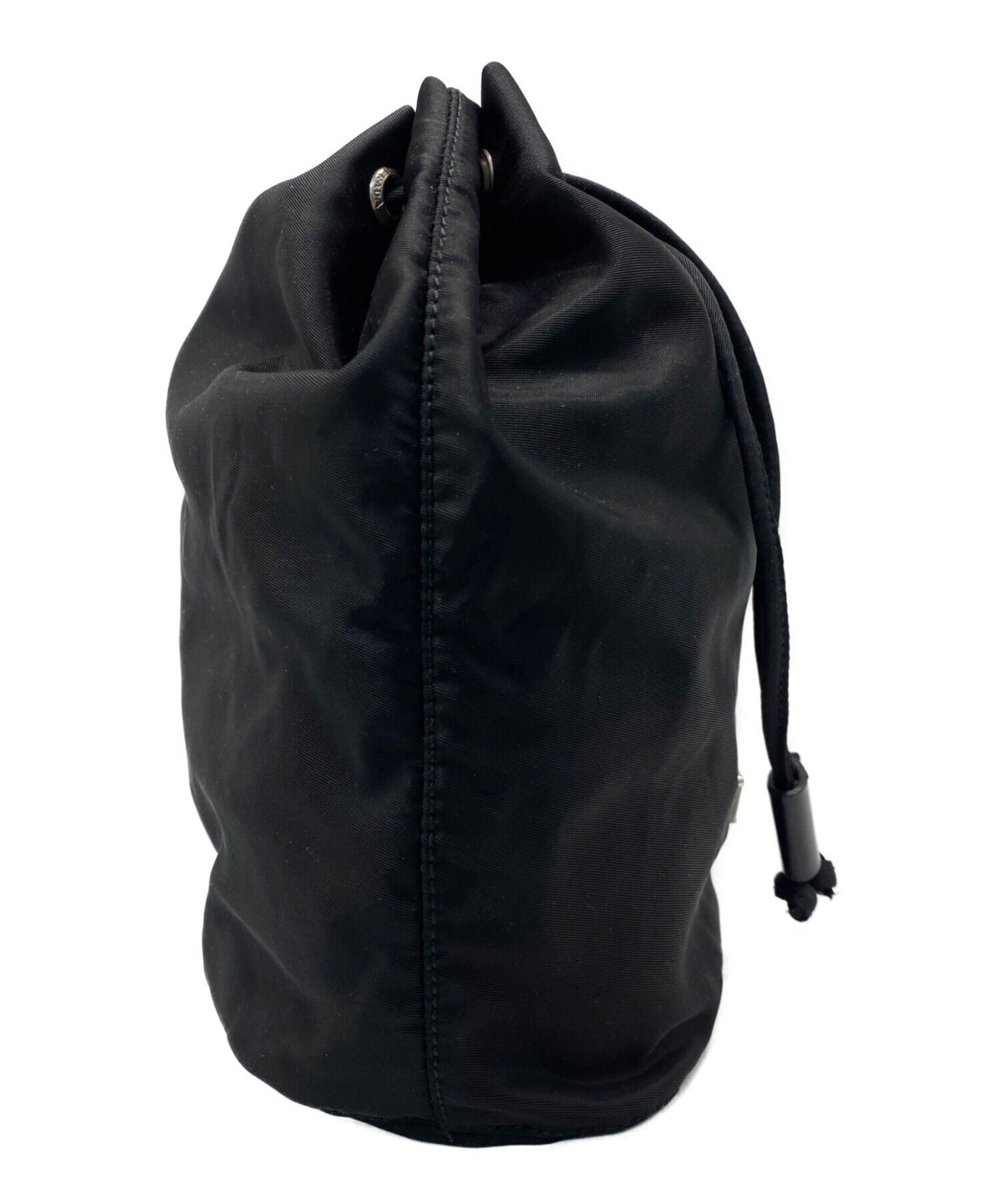 中古・古着通販】PRADA (プラダ) ナイロン巾着ポーチ ブラック