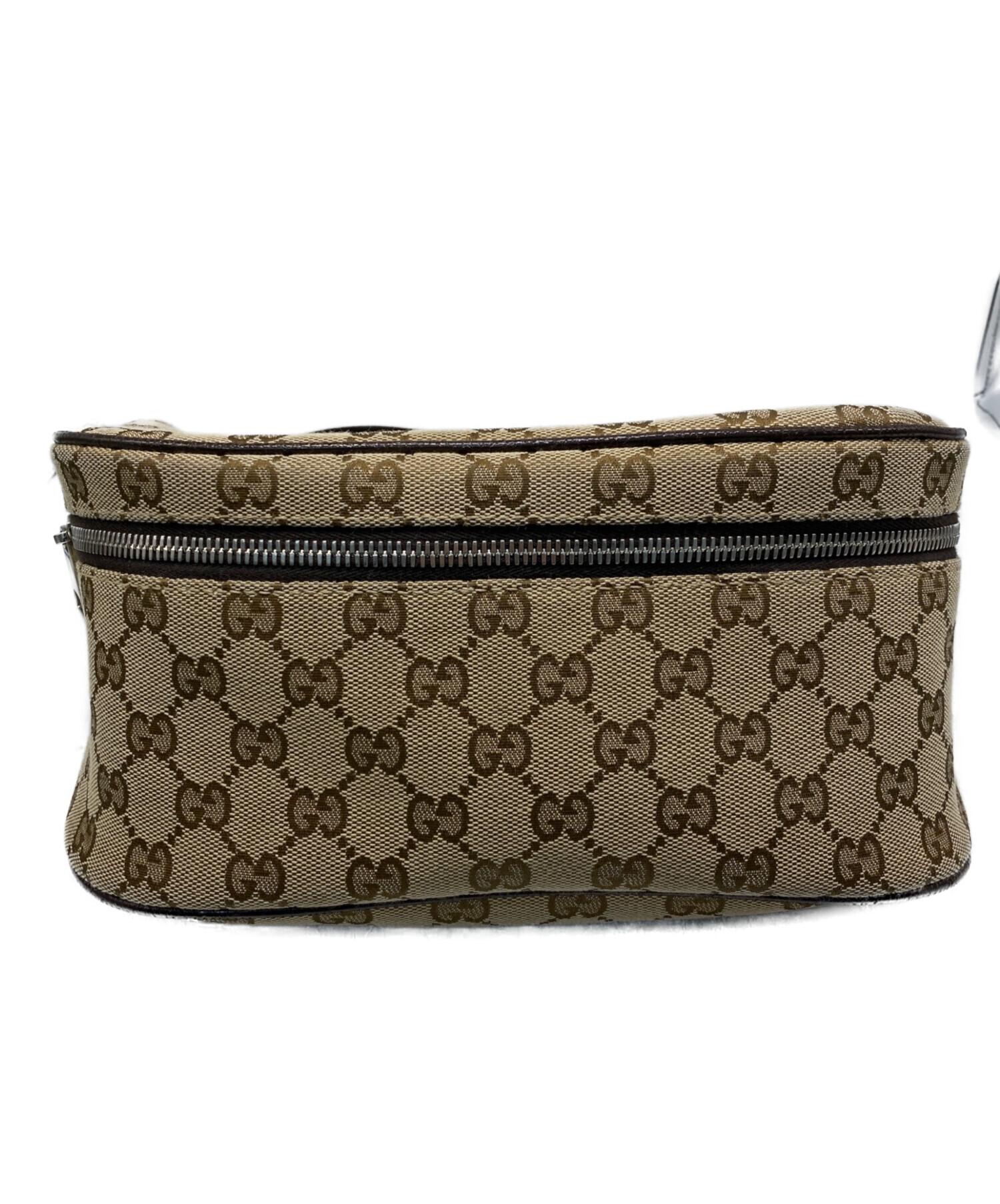 GUCCI ボディバッグ GGキャンバス ベージュ・ブラック 中古・古着通販】GUCCI (グッチ) GGキャンバスウエストバッグ ベージュ