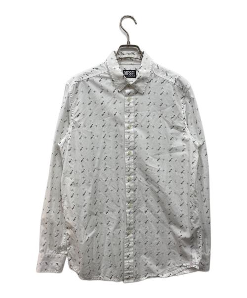 中古・古着通販】DIESEL (ディーゼル) 総柄シャツ ホワイト サイズ:S