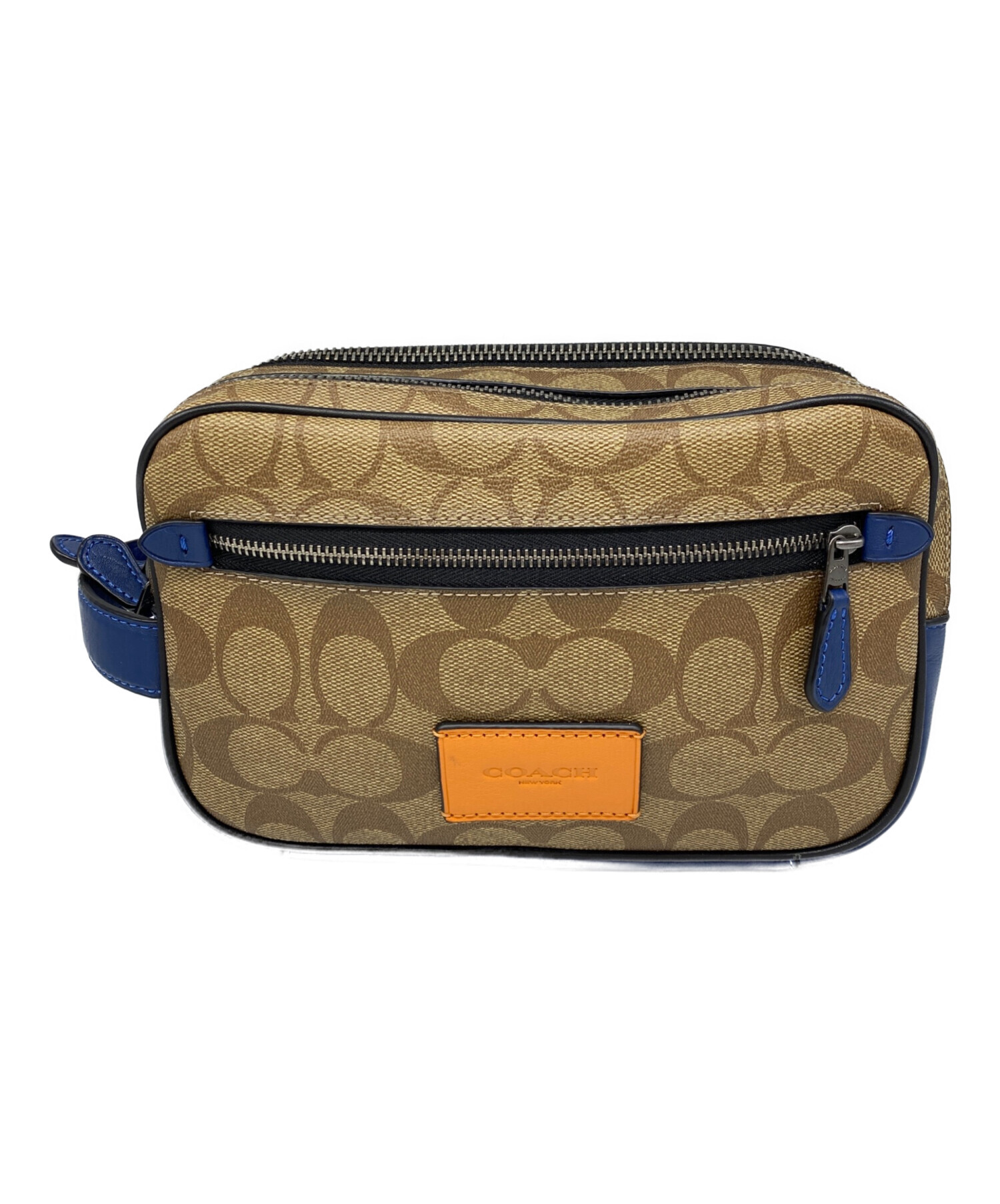 COARCH セカンド 中古・古着通販】COACH (コーチ) セカンドバッグ ベージュ×ネイビー
