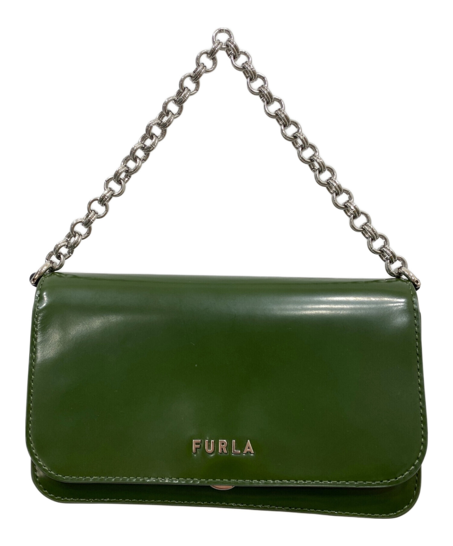 【超美品✨】現行 フルラ ネット ミニ　ショルダーバッグ2way グリーン 中古・古着通販】FURLA (フルラ) 2WAYショルダーバッグ グリーン