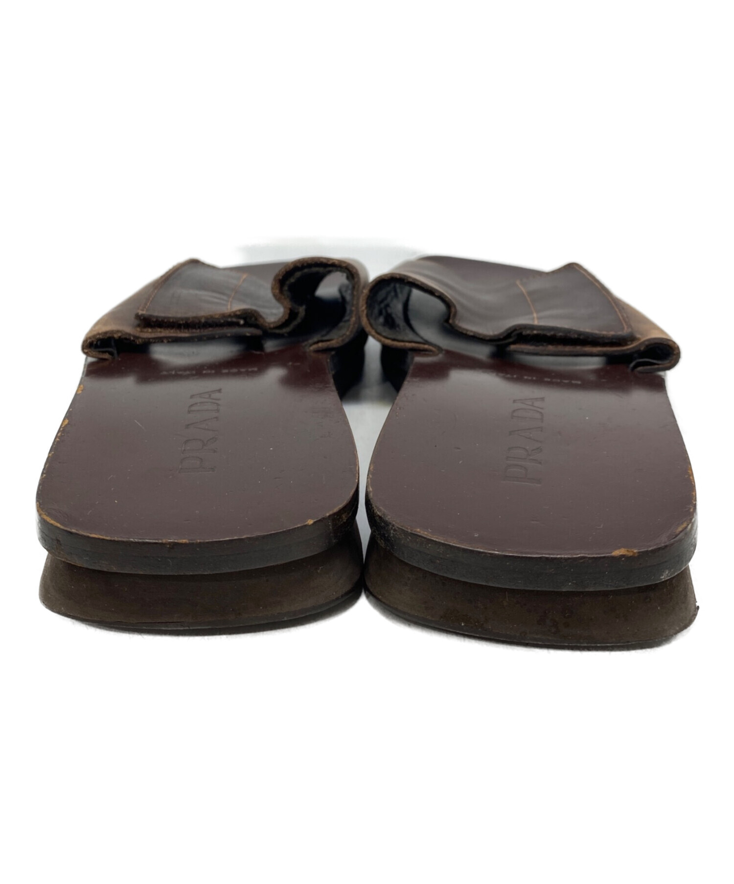 中古・古着通販】PRADA (プラダ) レザーサンダル ブラウン サイズ:5