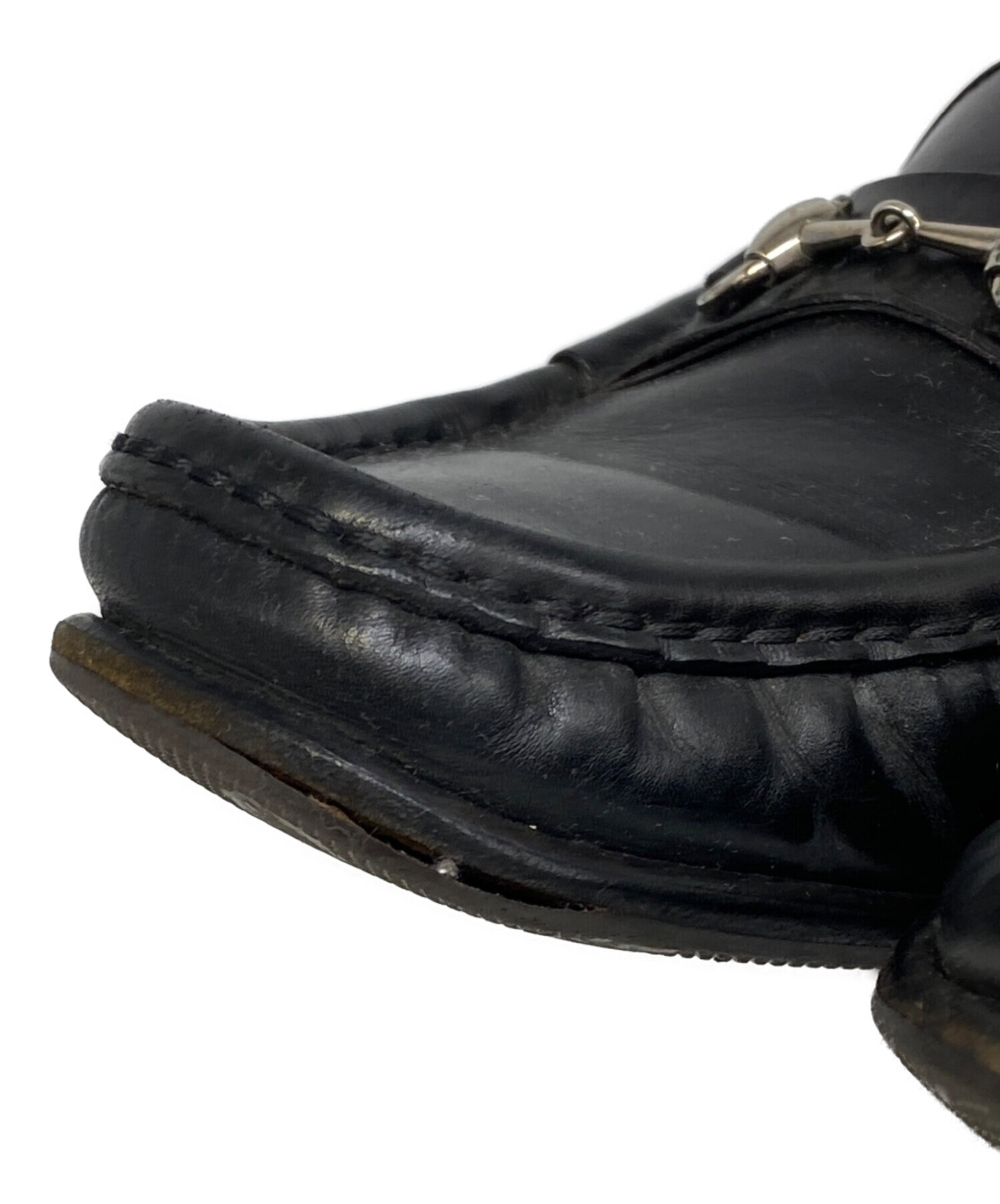 中古・古着通販】GUCCI (グッチ) ホースビットローファー ブラック