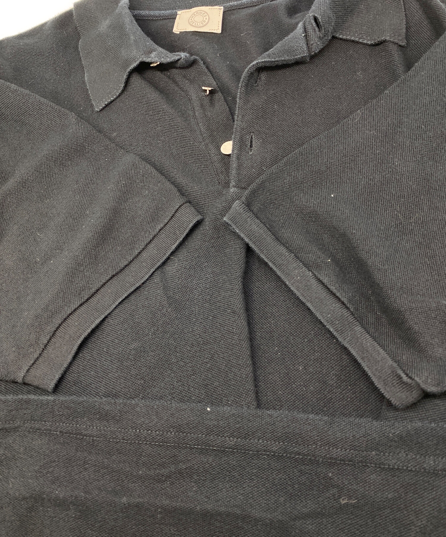 中古・古着通販】HERMES (エルメス) 鹿の子ポロシャツ ブラック サイズ