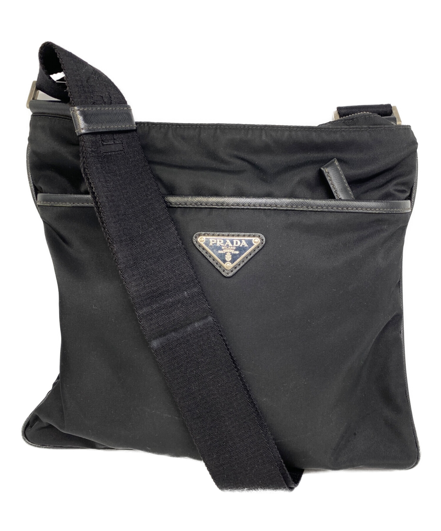 中古・古着通販】PRADA (プラダ) ナイロンショルダーバッグ ブラック