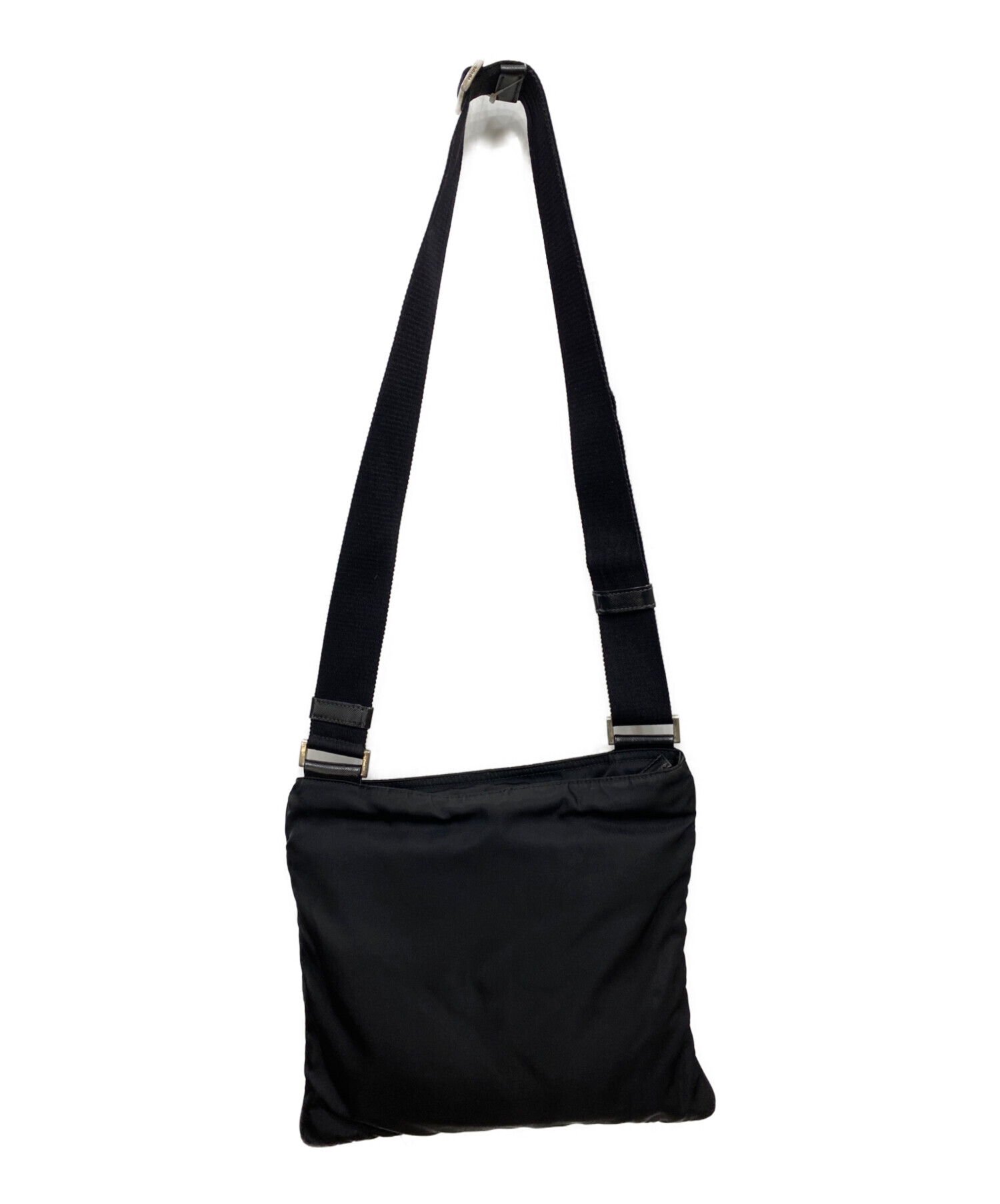 PRADA プラダ ショルダーバッグ ナイロン 中古・古着通販】PRADA (プラダ) ナイロンショルダーバッグ ブラック