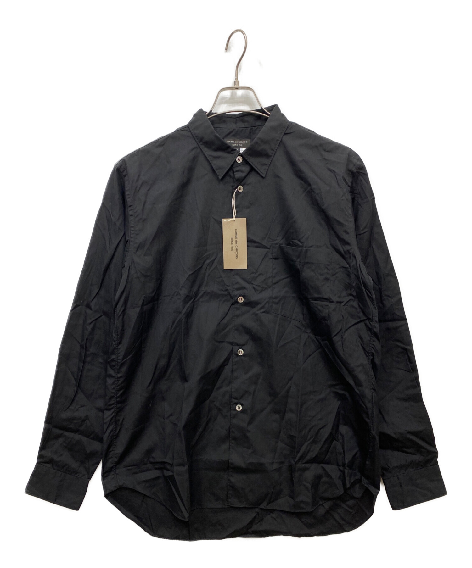 コムデギャルソンオムプリュス　二重袖の長袖シャツ　ブラック　Lサイズ 中古・古着通販】COMME des GARCONS HOMME PLUS (コムデギャルソンオム