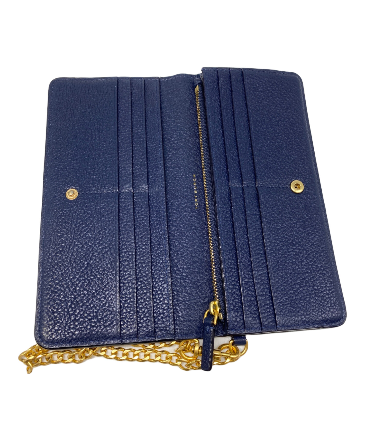 お値下げ　トリーバーチ　Tory Burch 長財布　紺色 中古・古着通販】TORY BURCH (トリーバーチ) チェーン付長財布