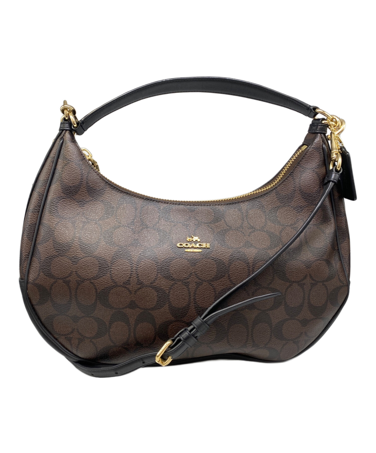 COACH サドルバッグ ブラウン 2way 中古・古着通販】COACH (コーチ) 2WAYバッグ ブラウン｜ブランド・古着