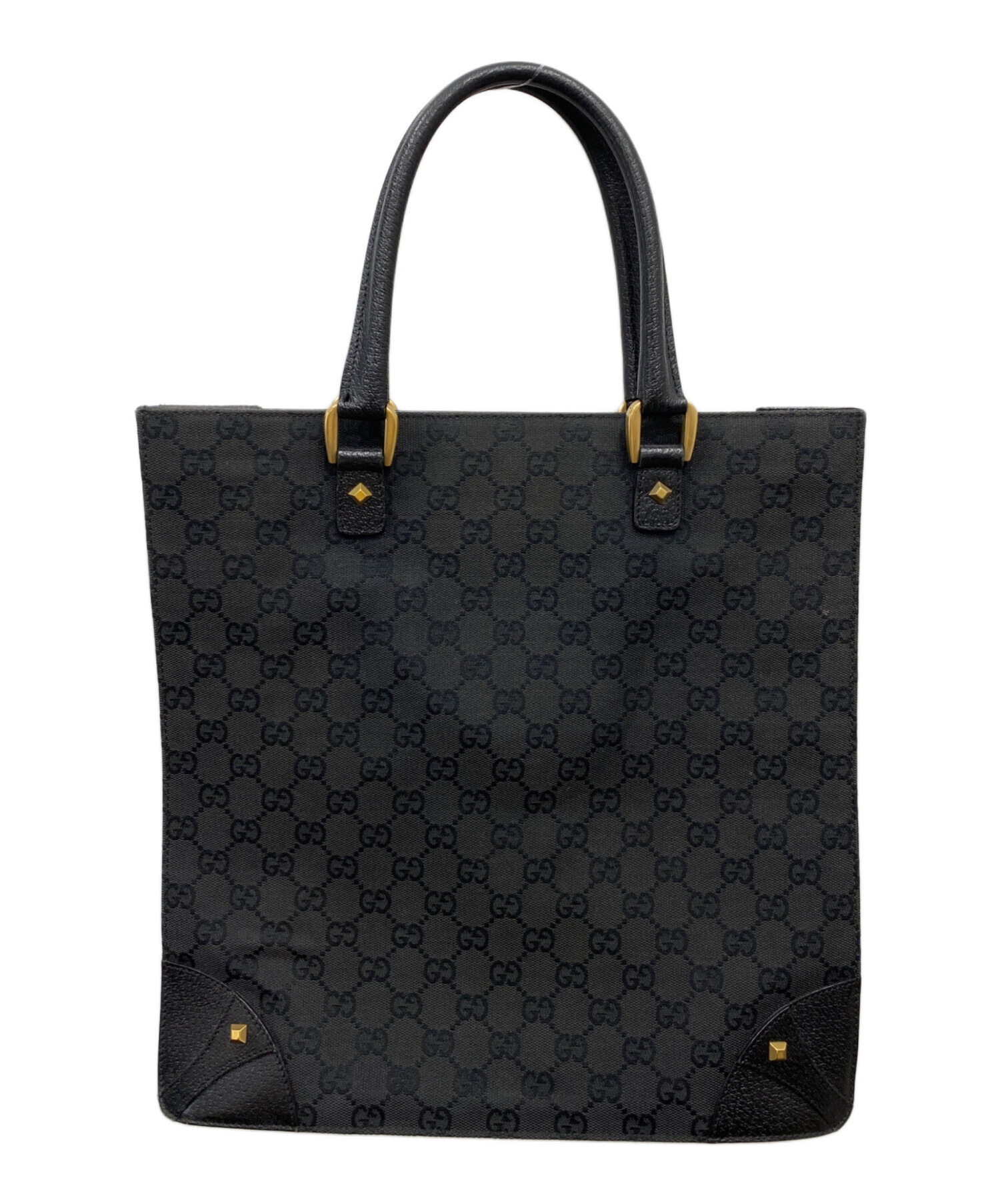 中古・古着通販】GUCCI (グッチ) GGキャンバス トートバッグ ブラック
