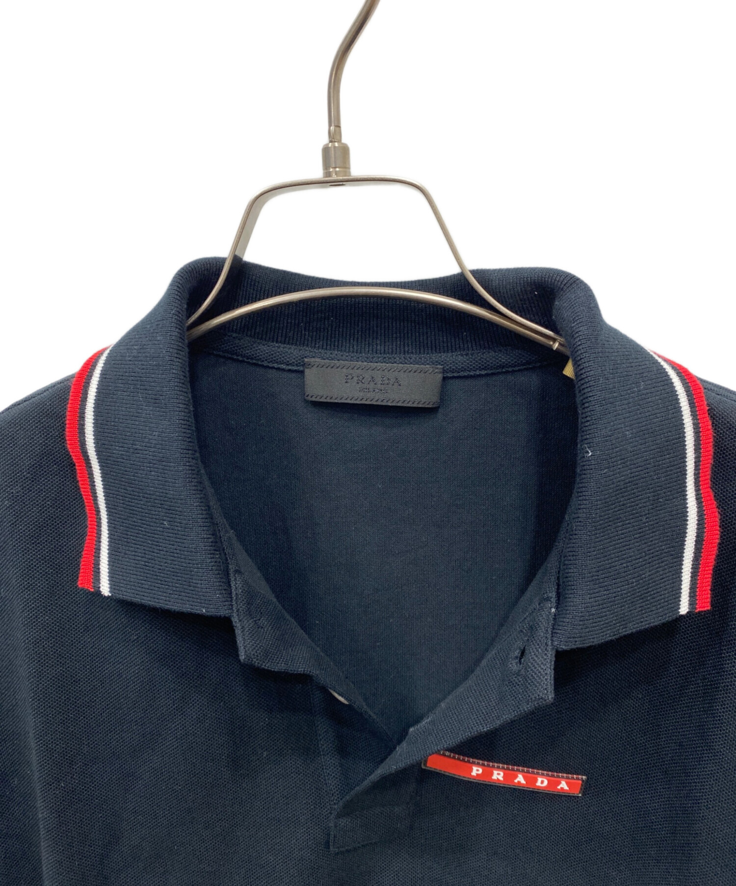 中古・古着通販】PRADA (プラダ) ラバーロゴポロシャツ ブラック