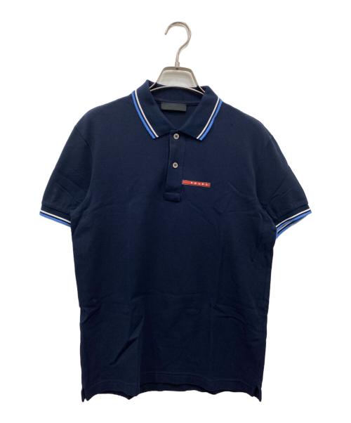 中古・古着通販】PRADA (プラダ) ラバーロゴポロシャツ ネイビー