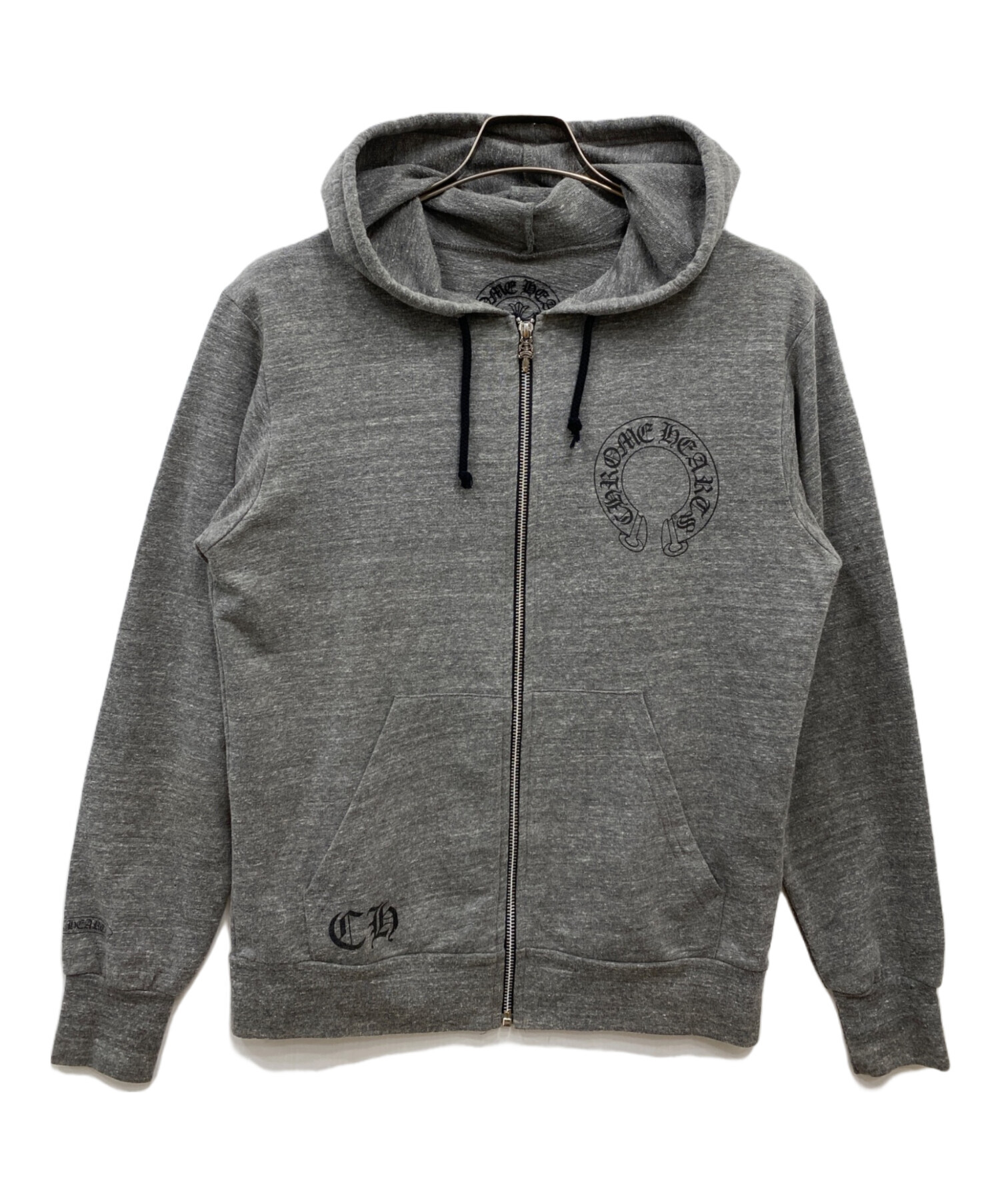 CHROME HEARTS ジップパーカー Lサイズ 中古・古着通販】CHROME HEARTS (クロムハーツ) ジップパーカー グレー