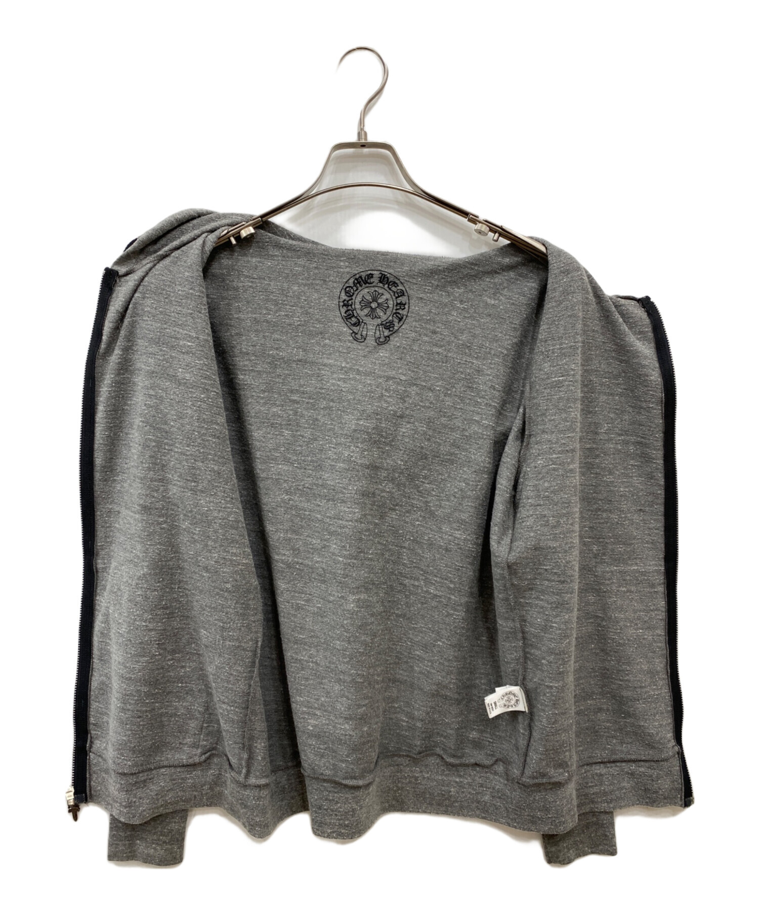 中古・古着通販】CHROME HEARTS (クロムハーツ) ジップパーカー グレー