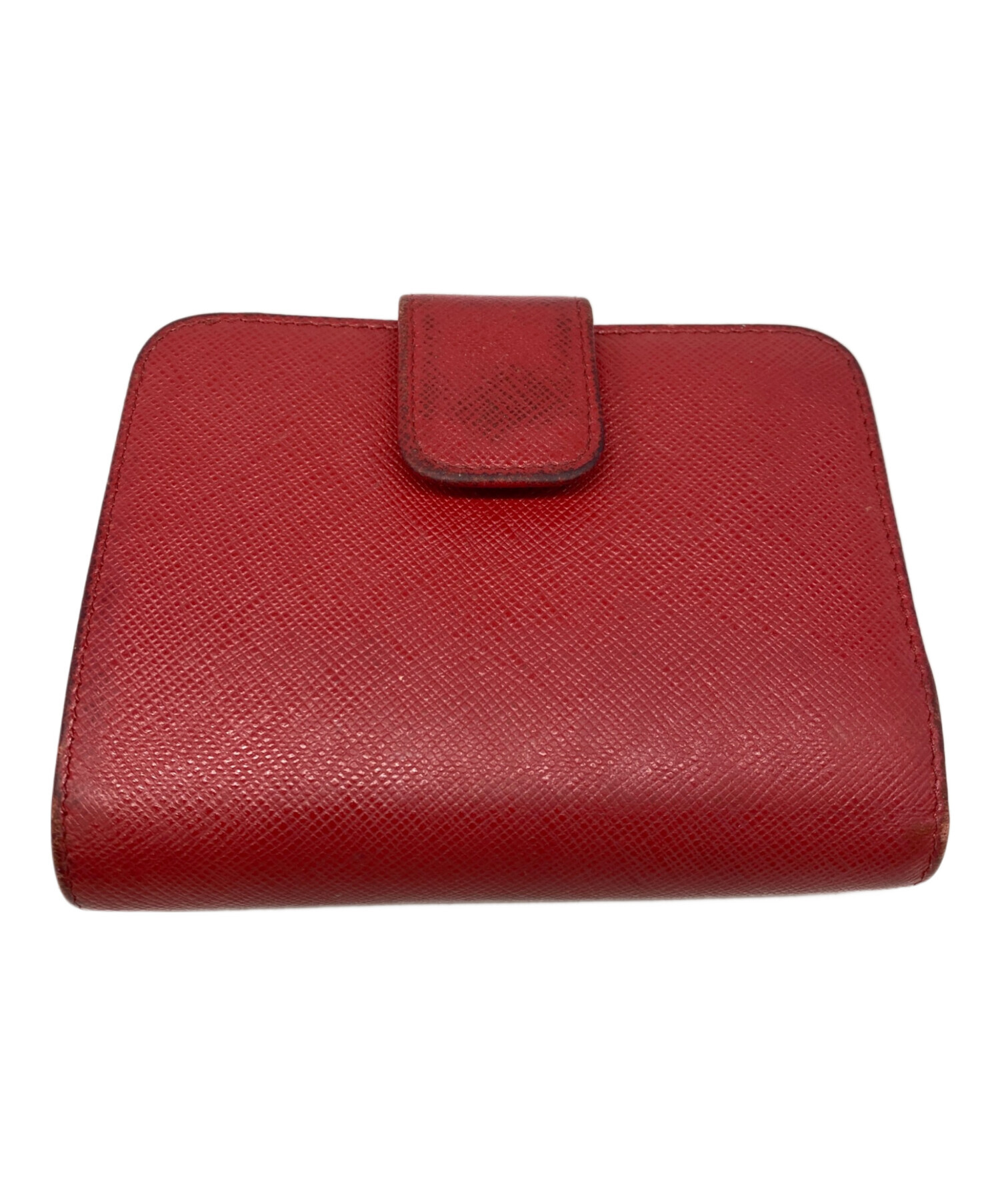 中古・古着通販】PRADA (プラダ) サフィアーノコンパクトジップ レッド