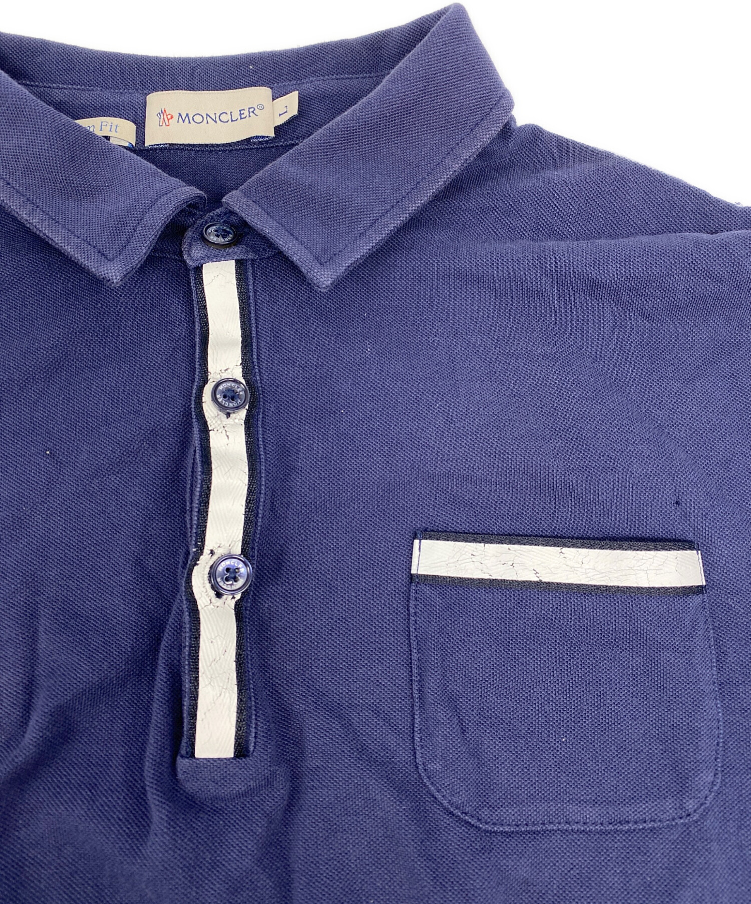中古・古着通販】MONCLER (モンクレール) ポロシャツ ネイビー サイズ