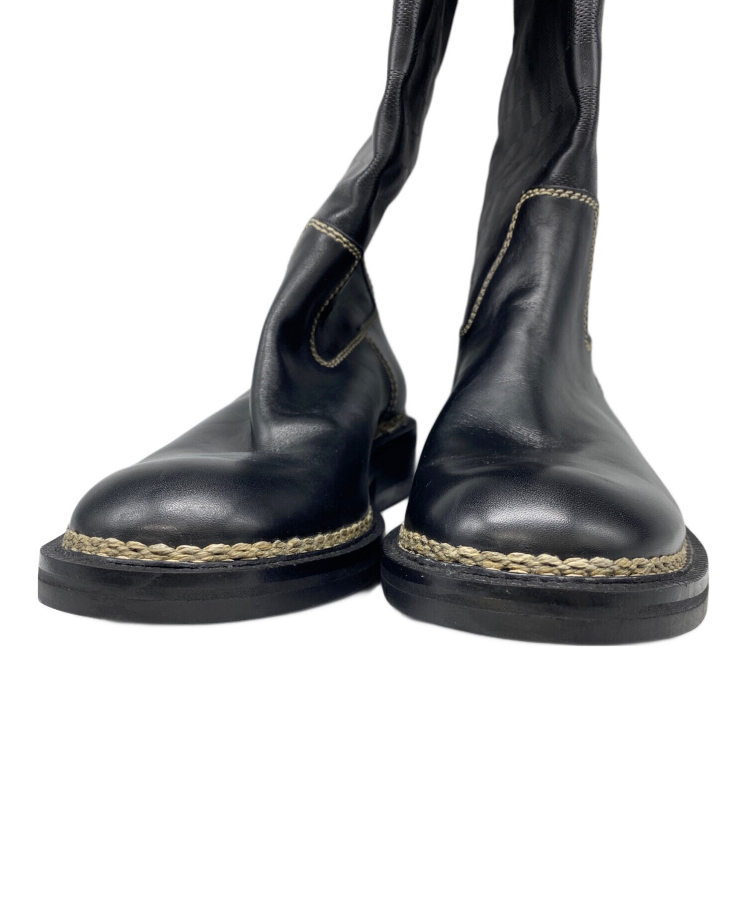 美品 LOUIS VUITTON ルイヴィトン ダミエ レザー ブーツ メンズ 中古・古着通販】LOUIS VUITTON (ルイ ヴィトン) ダミエ ロングブーツ