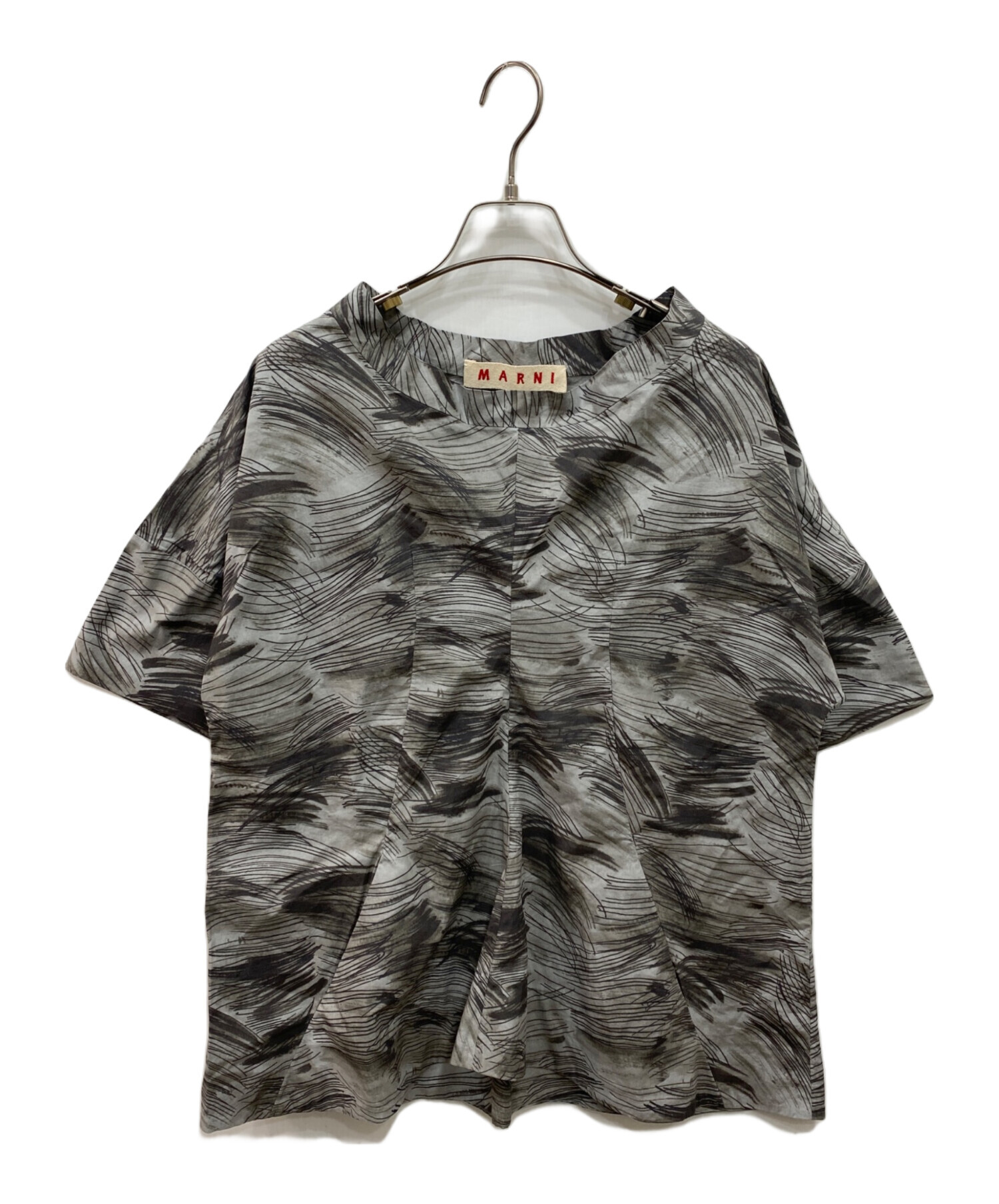 MARNI マルニ 半袖 ブラウス シルク×アセテート 42 XL 現行タグ MARNI 