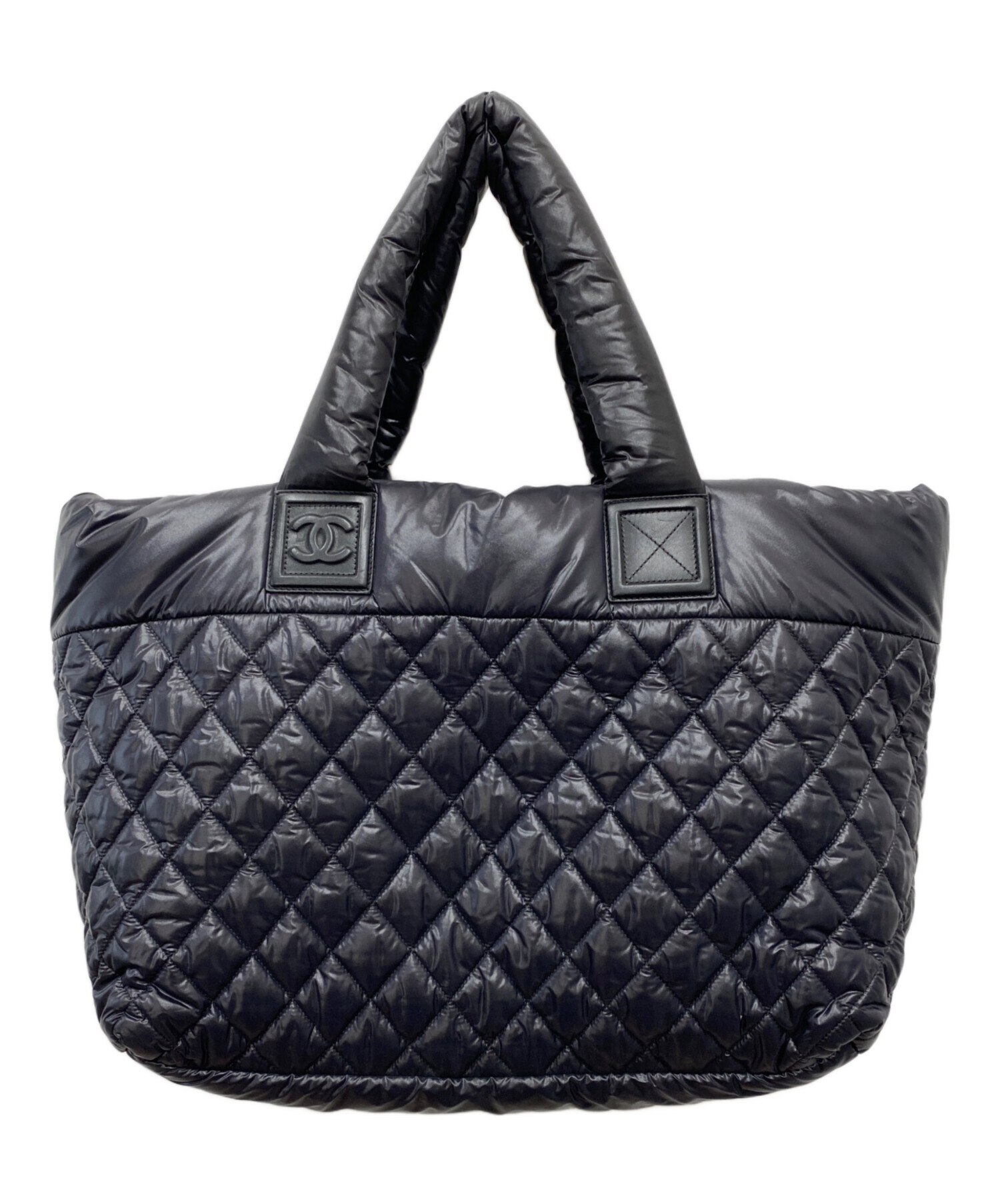 CHANEL コココクーン トートバッグ ブラック キルティング 中古・古着通販】CHANEL (シャネル) コココクーントートバッグMM