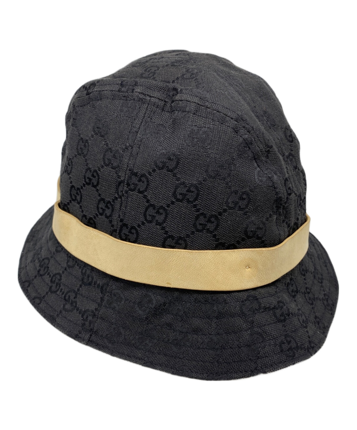 中古・古着通販】GUCCI (グッチ) GGキャンバス レザーリボン バケット