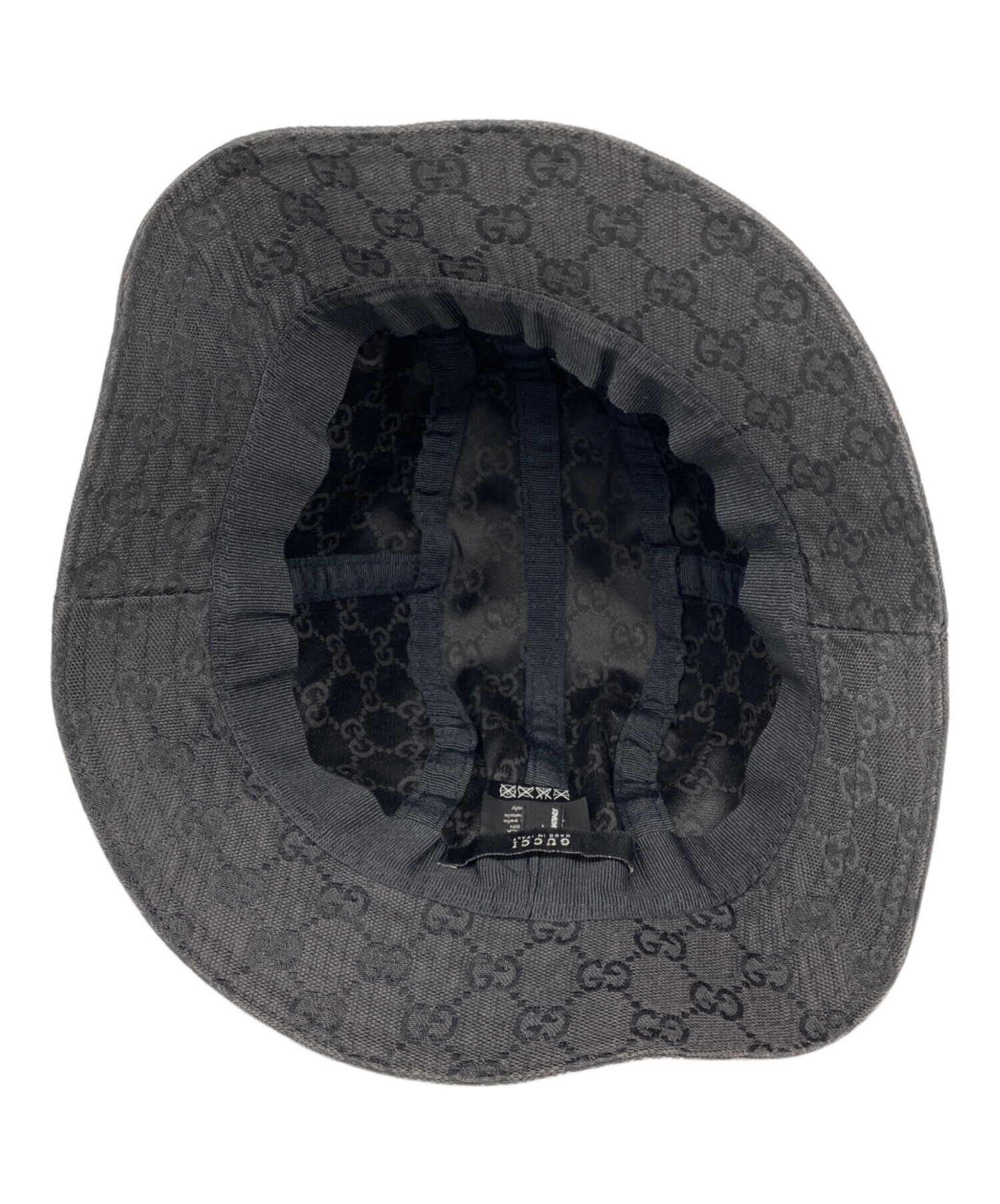 中古・古着通販】GUCCI (グッチ) GGキャンバス レザーリボン バケット