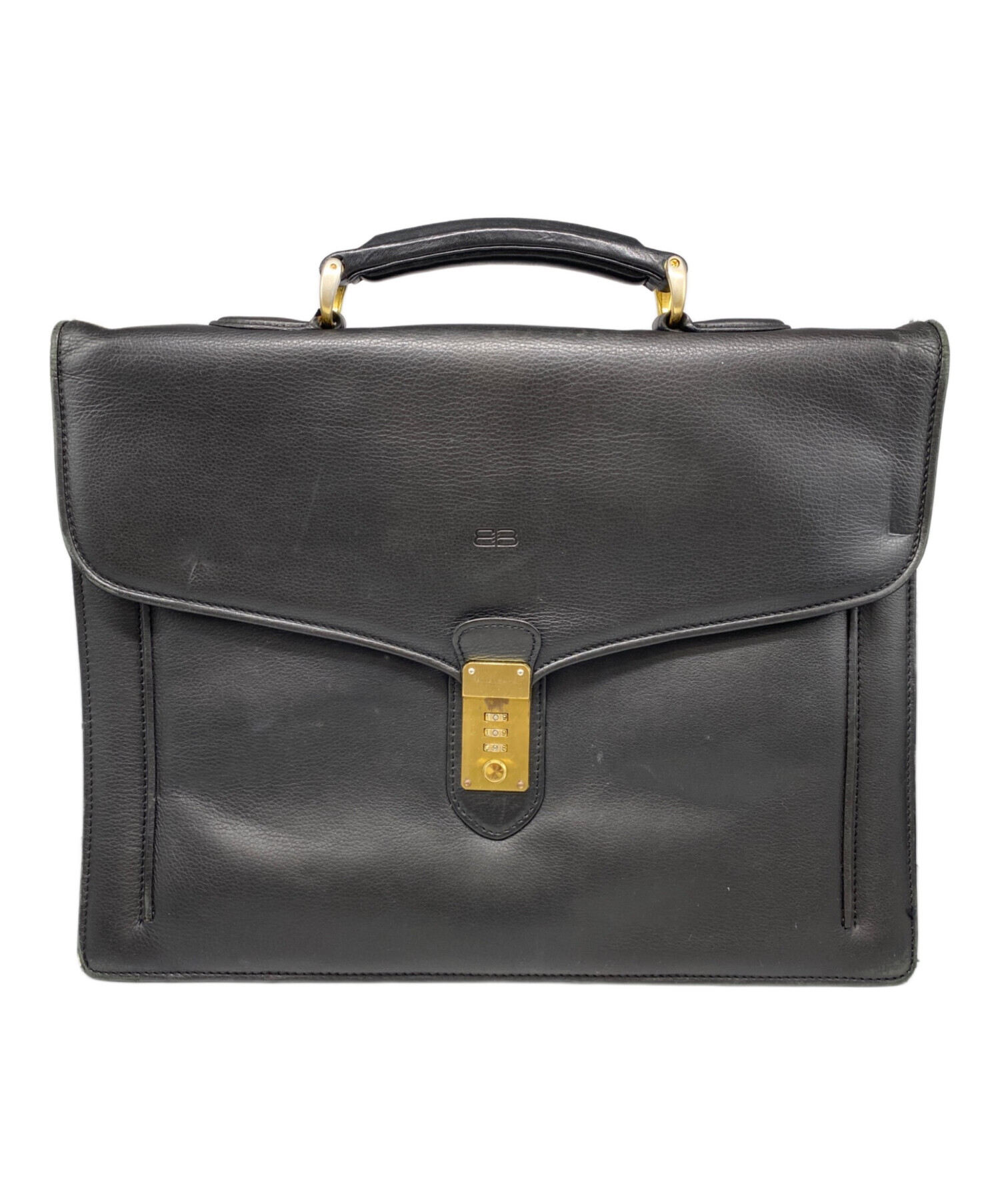 バレンシアガ　ブリーフケース　ビジネスバッグ　スタッズ　レザー 中古・古着通販】BALENCIAGA (バレンシアガ) BBロゴ レザー ブリーフ