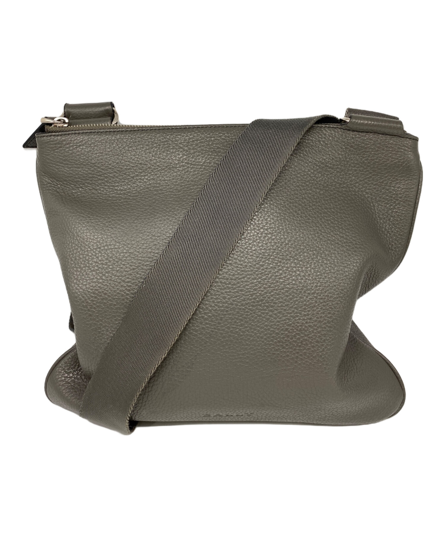 BALLY ボディバッグ グレー 中古・古着通販】BALLY (バリー) レザーショルダーバッグ グレー