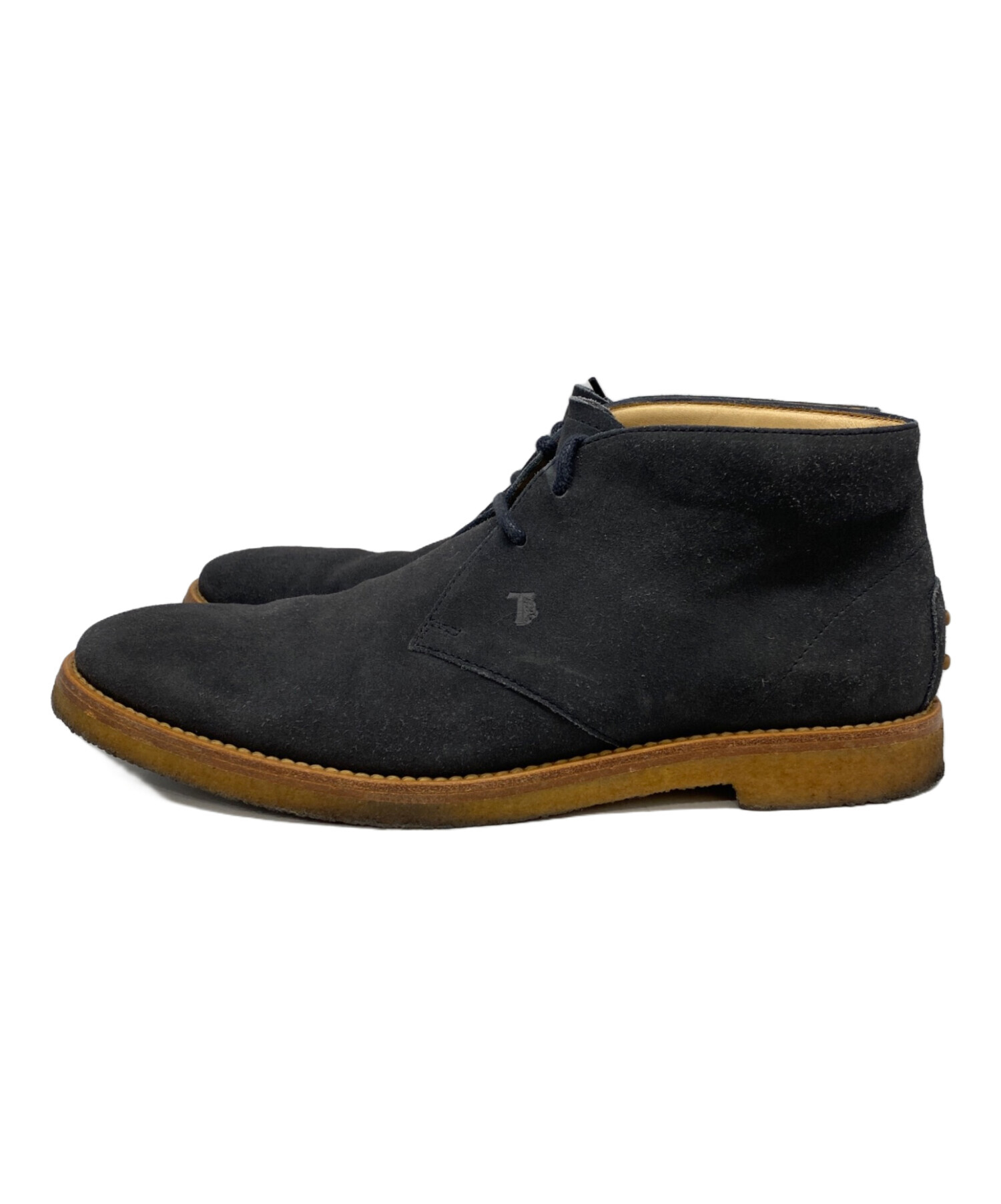 中古・古着通販】TOD'S (トッズ) チャッカーブーツ ネイビー×ブラウン