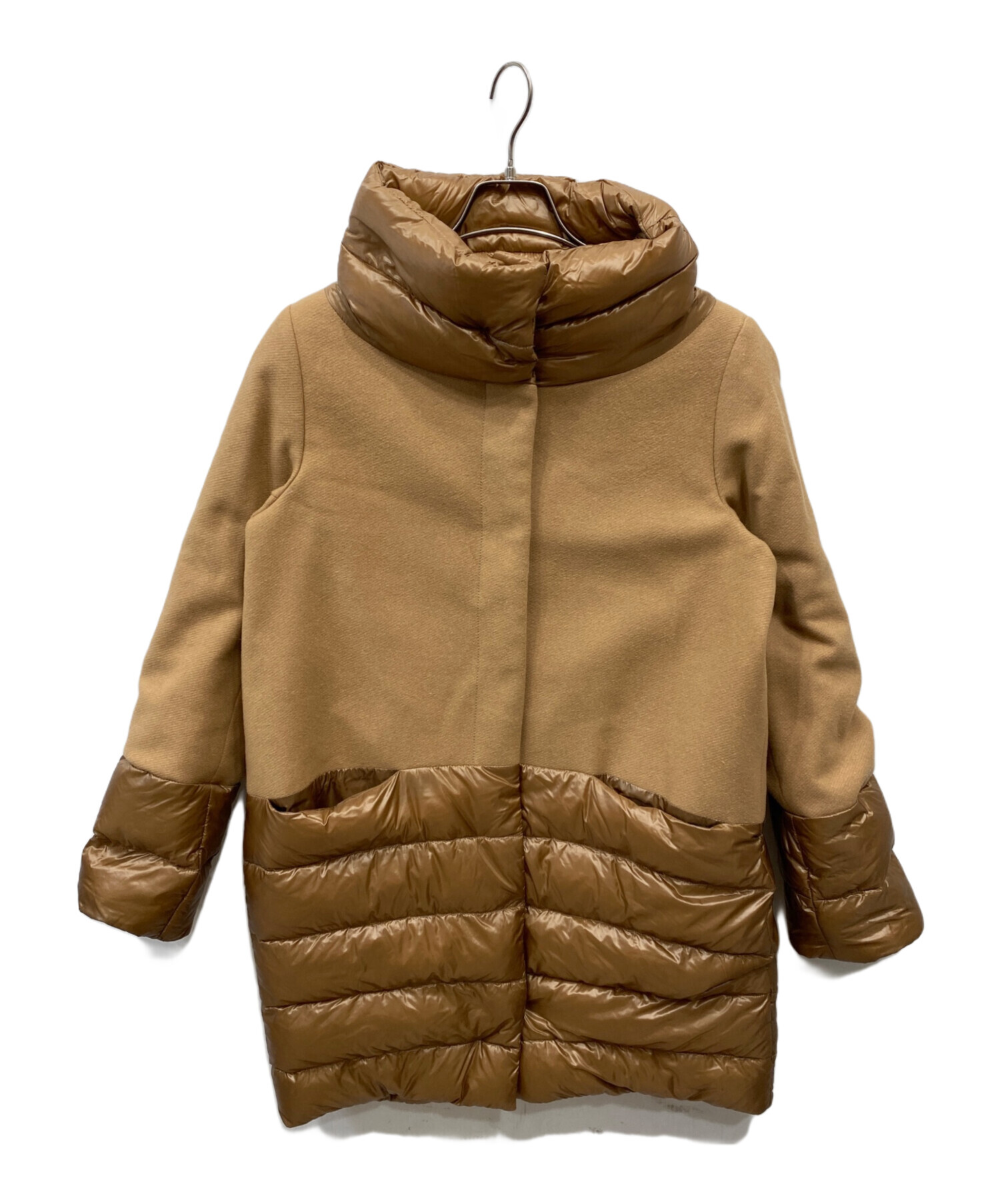 中古・古着通販】HERNO (ヘルノ) ウール切替ダウンコート キャメル