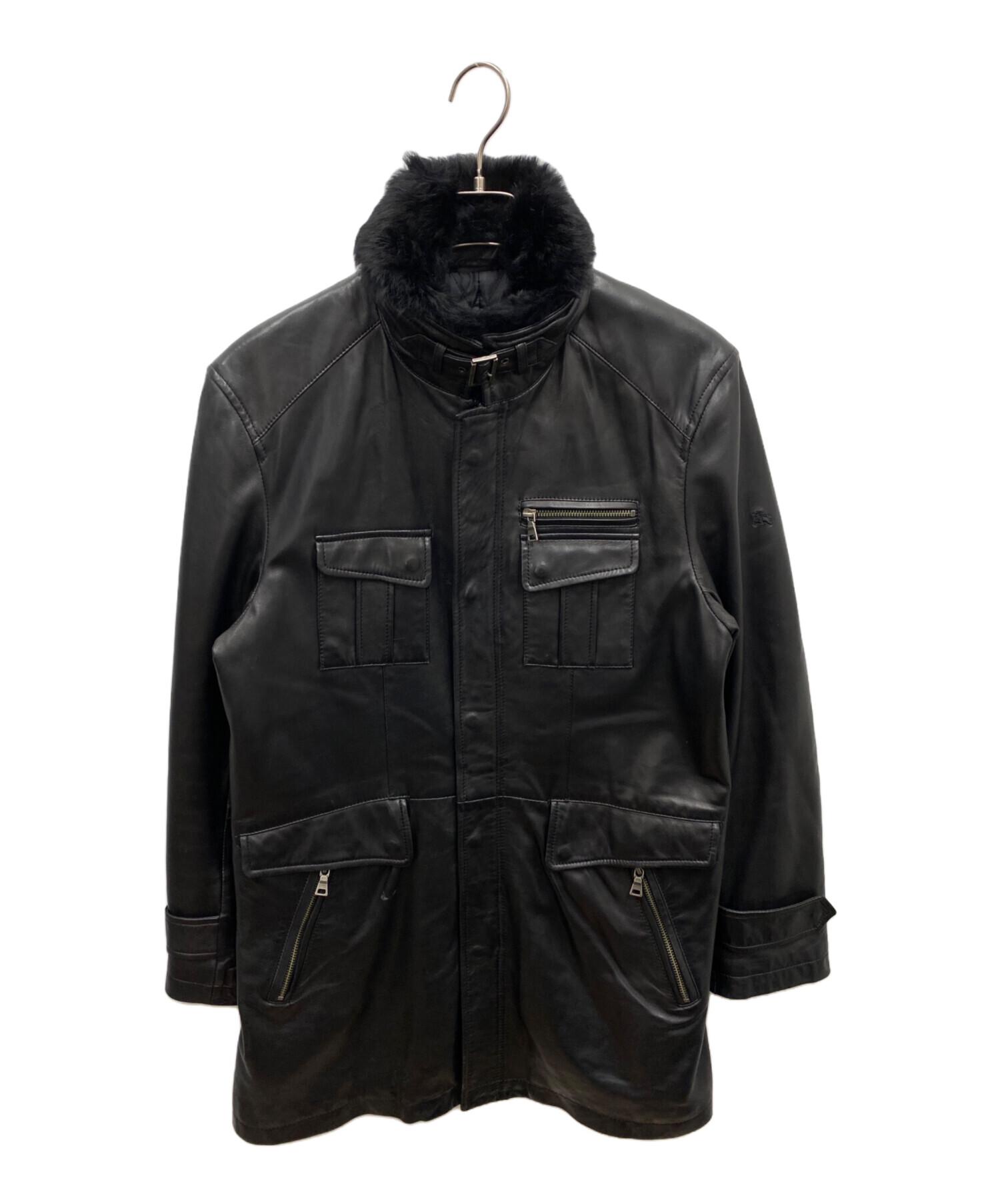 中古・古着通販】BURBERRY (バーバリー) ラビットファーラムレザー