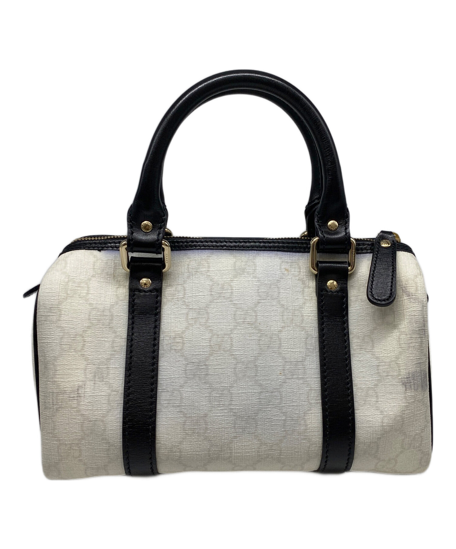 I*H様 グッチ　ミニボストン キャンパス白 中古・古着通販】GUCCI (グッチ) ミニボストンバッグ ホワイト