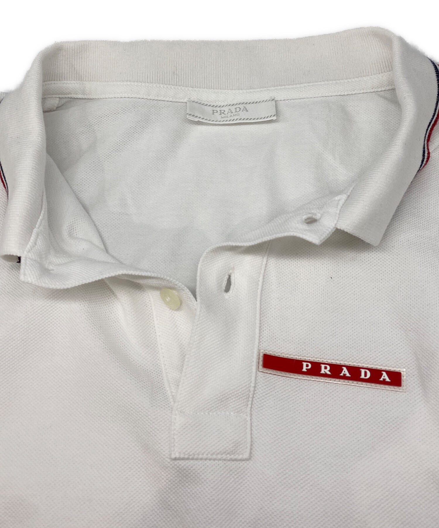 PRADA プラダ　ポロシャツ ホワイト　M 中古・古着通販】PRADA (プラダ) ポロシャツ ホワイト サイズ:3XL