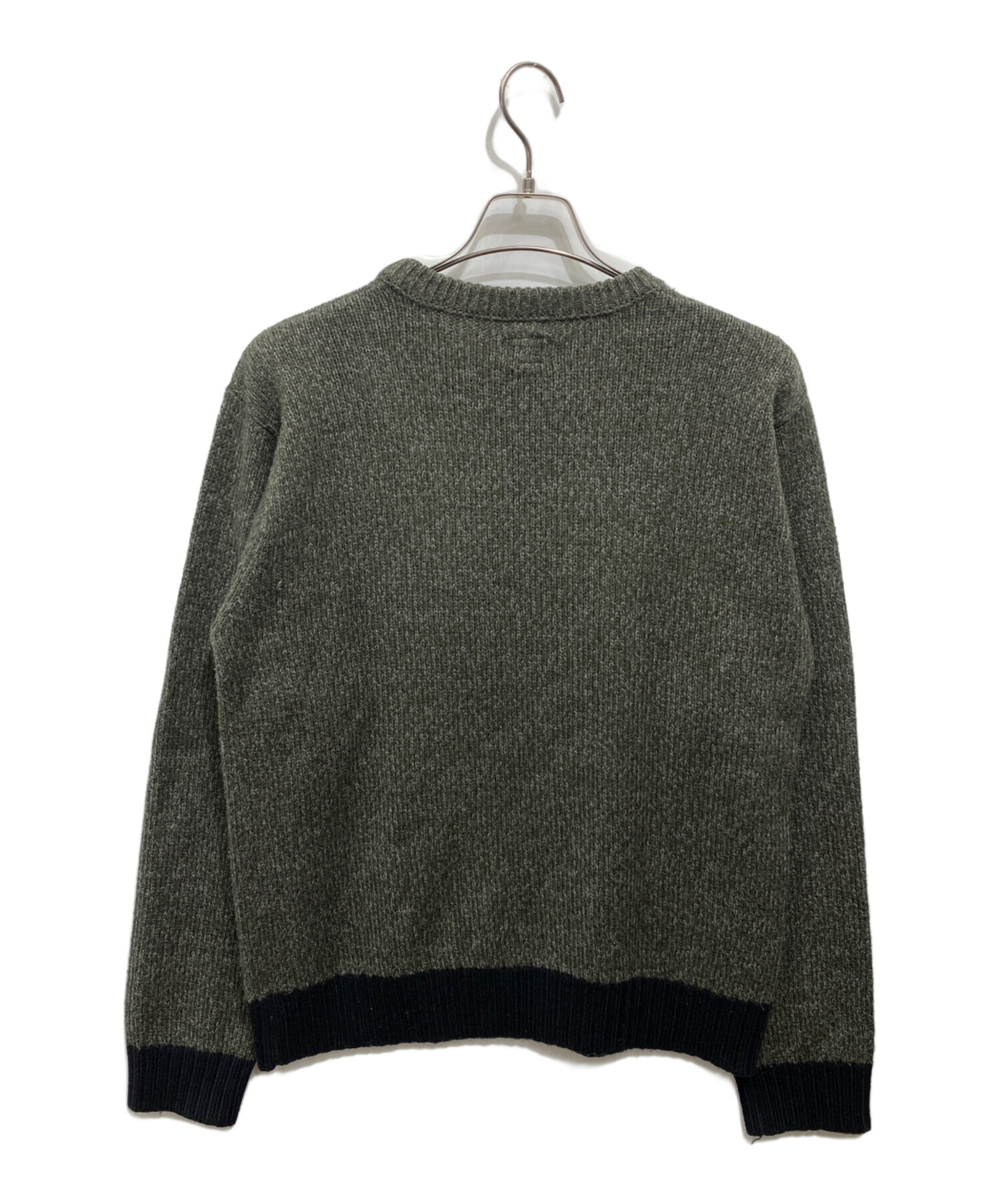 値下げ中！！Stüssy クルーネックニット オリーブ L 中古・古着通販】stussy (ステューシー) 90'sクルーネックニット