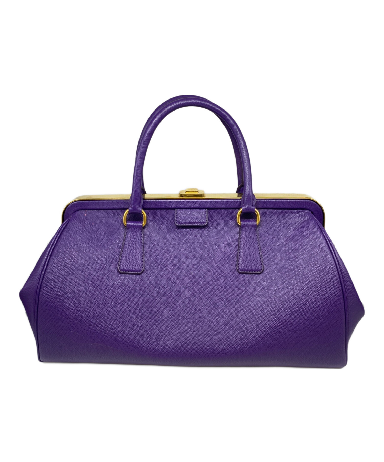 中古・古着通販】PRADA (プラダ) サフィアーノレザーがま口バック