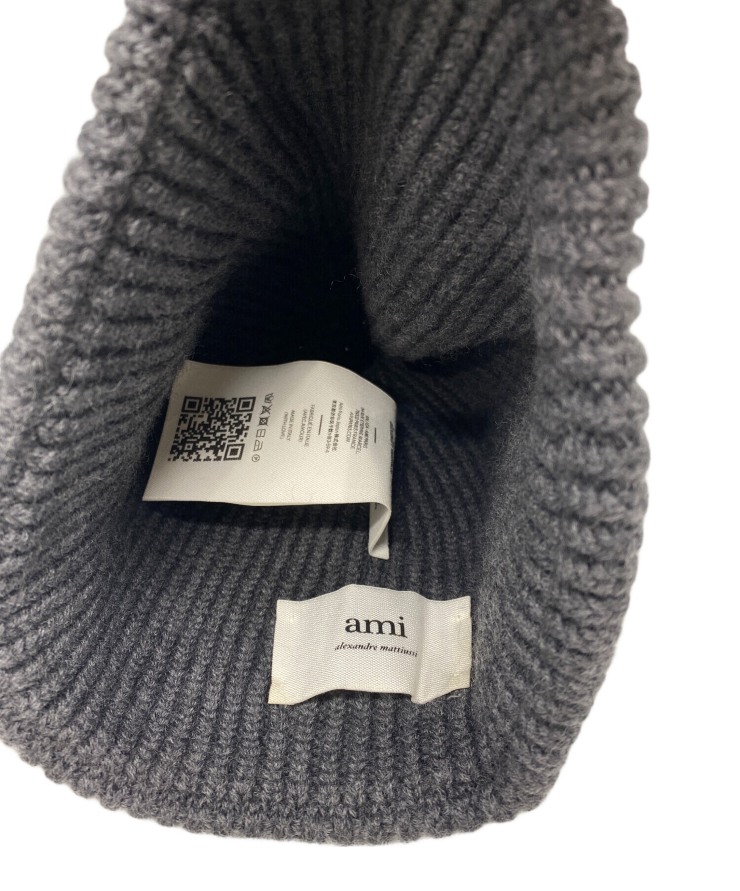 中古・古着通販】AMI PARIS (アミ パリス) ニット帽 グレー サイズ