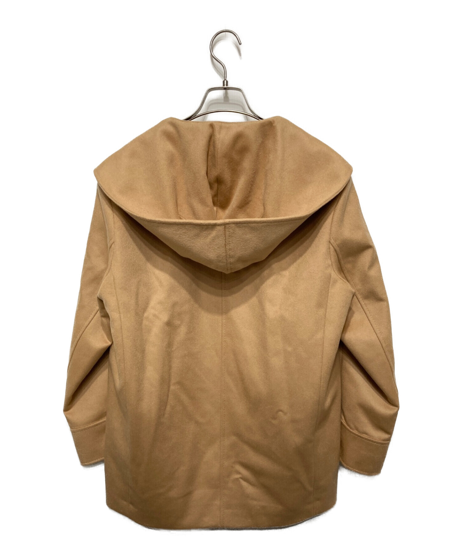 【未使用】23区 ウールカシミヤビーバー フード付き ショートコート キャメル 23区 【カタログ掲載】ウールカシミヤビーバー フード付き ショート