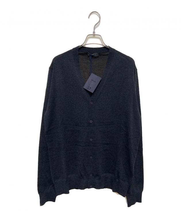 【新品未使用】PRADA ウール カーディガン チャコールグレー 50 中古・古着通販】PRADA (プラダ) ウールカーディガン チャコールグレー