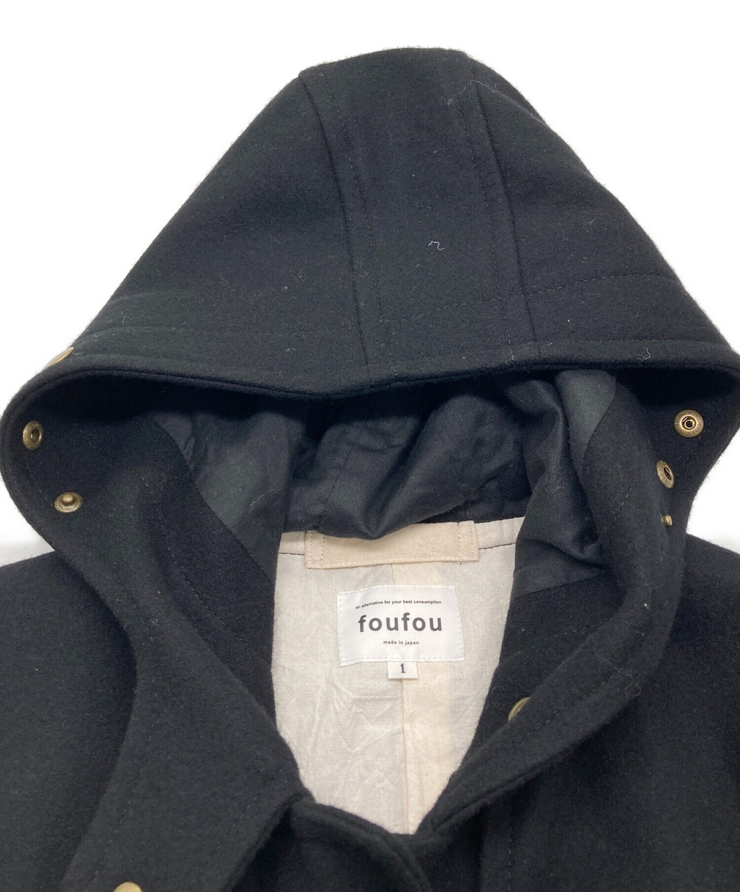 中古・古着通販】foufou (フーフー) the duffle coat ブラック サイズ