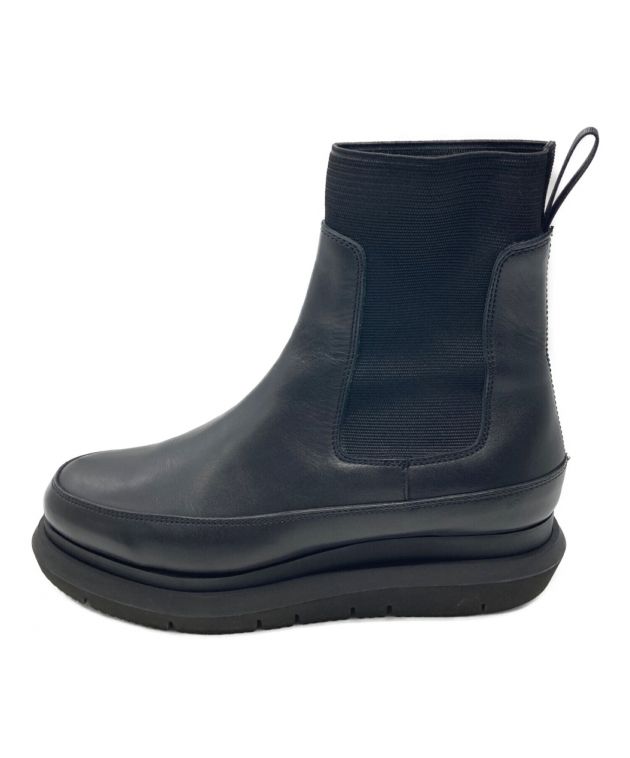 【超美品】 sacai サイドゴアブーツ 厚底 レザー ブラック Sacai サカイ Chelsea Boots レザー サイドゴア チェルシー