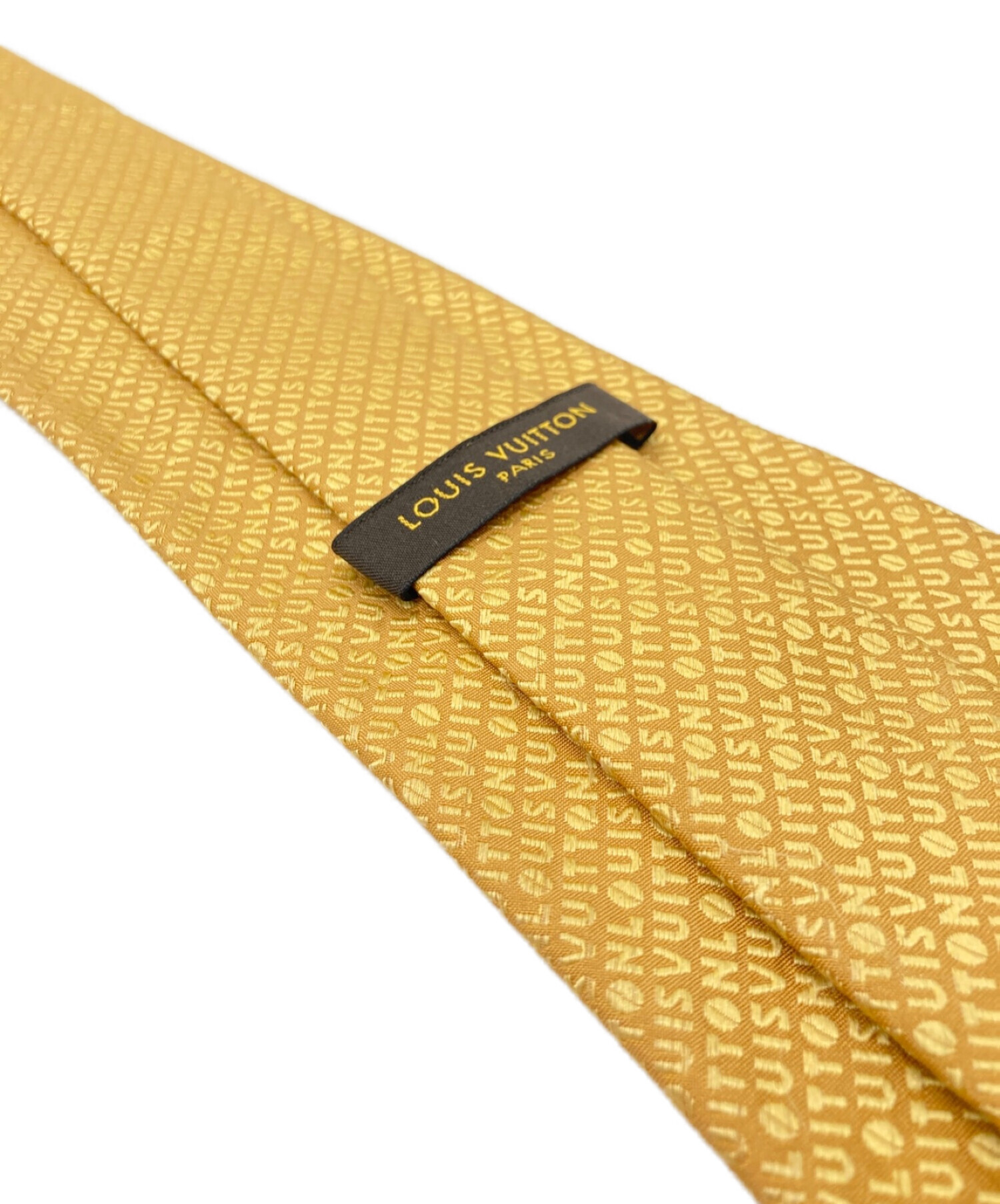 ☆極美品☆ルイヴィトン　ネクタイ　ロゴ　ゴールド　黄色　ジャガード織 ☆極美品☆ルイヴィトン ネクタイ ロゴ ゴールド 黄色 ジャガード織