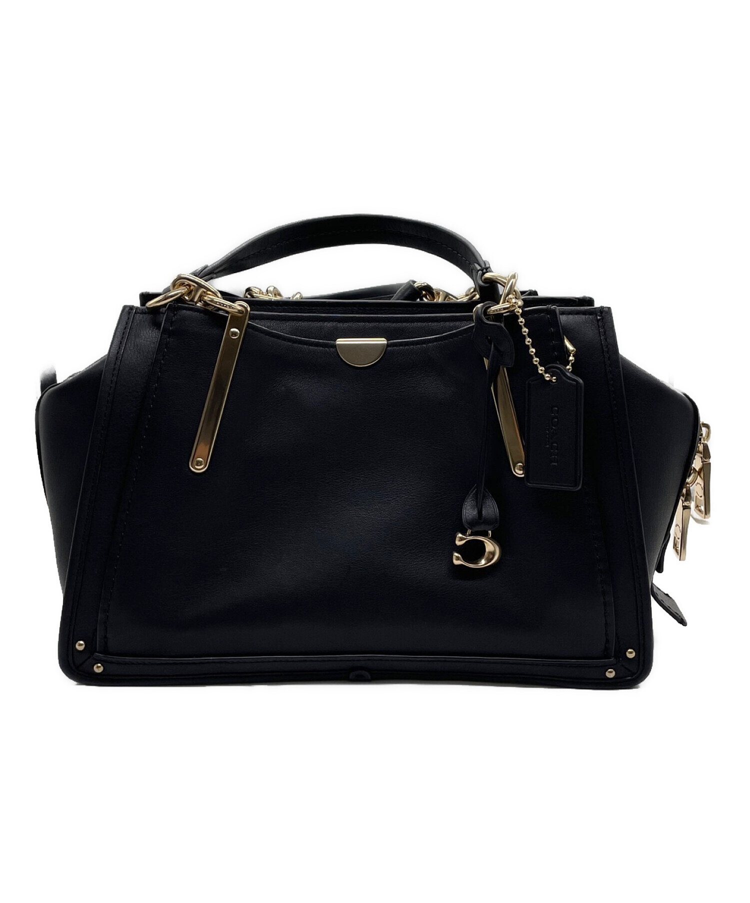 【美品】COACH 2WAYバッグ ドリーマー レザー ブラック 31640 COACH コーチ ドリーマー サッチェル 2way レザー ショルダーバッグ