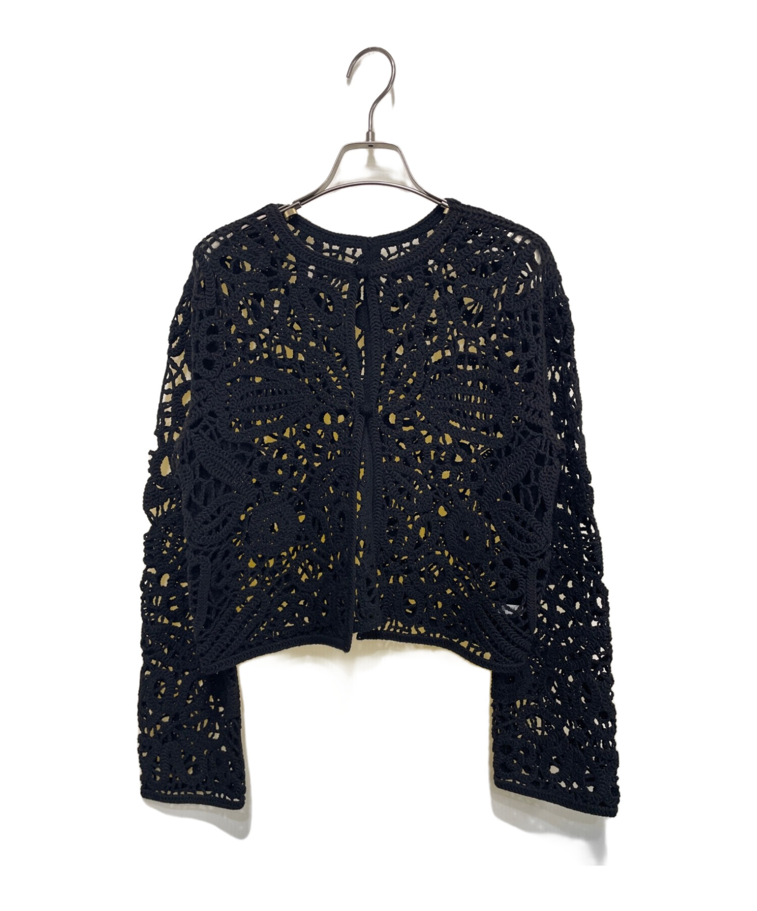 beauty&youth コットンナイロンエンブロイダリーカーディガン