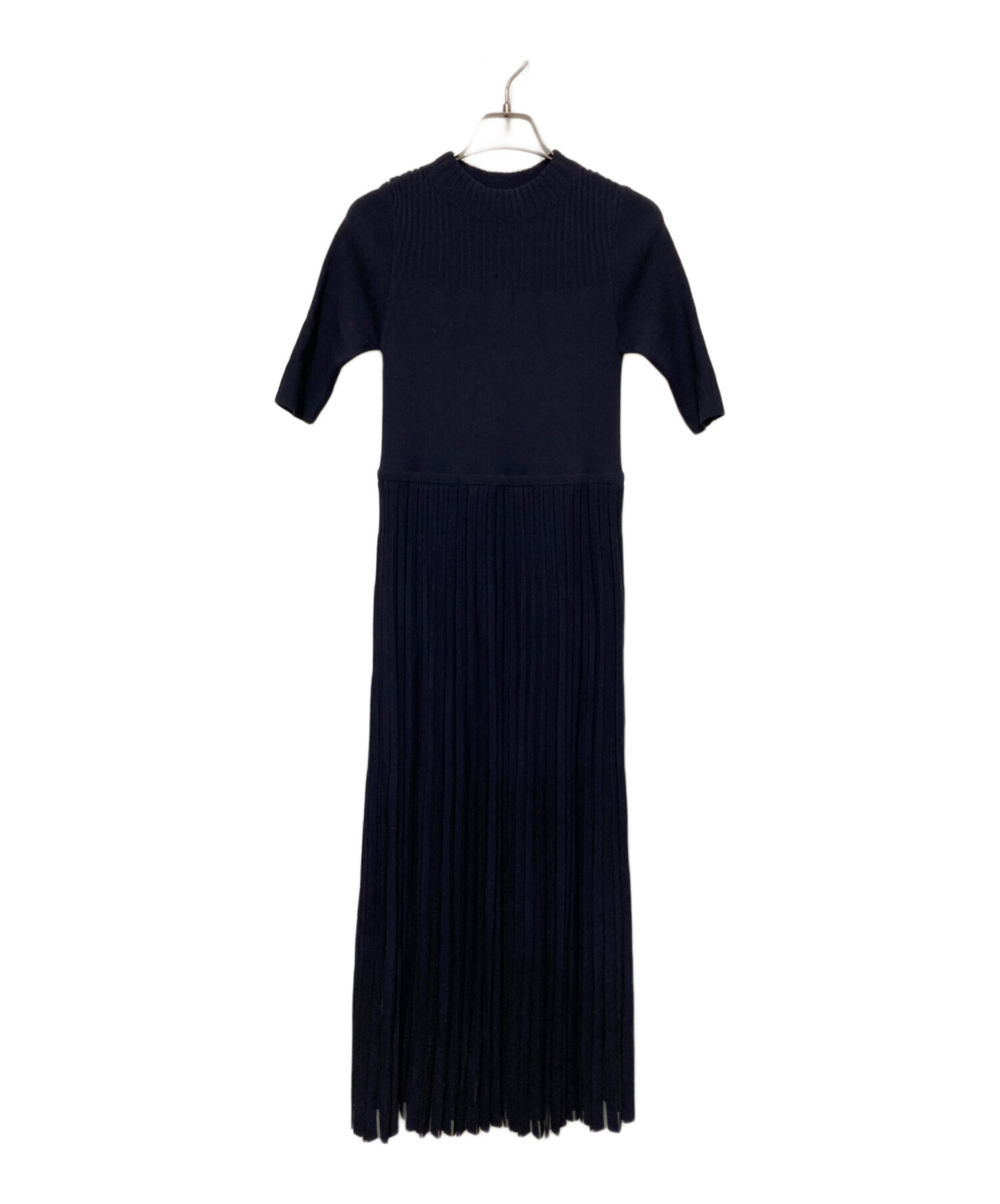 ボトルネックシアーニットワンピース （NAVY） ボトルネックシアーニットワンピース ネイビー