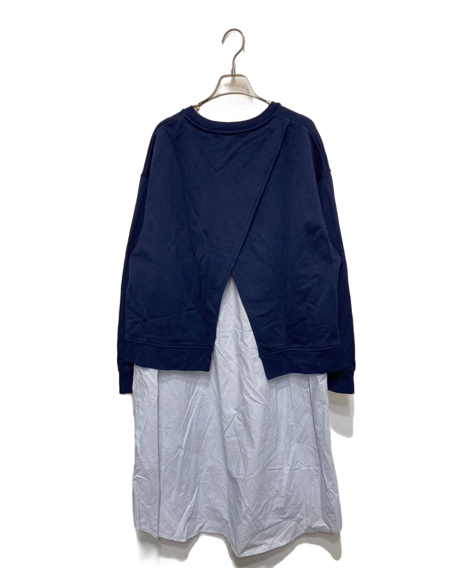 中古・古着通販】ZUCCA (ズッカ) ドッキングワンピース ネイビー