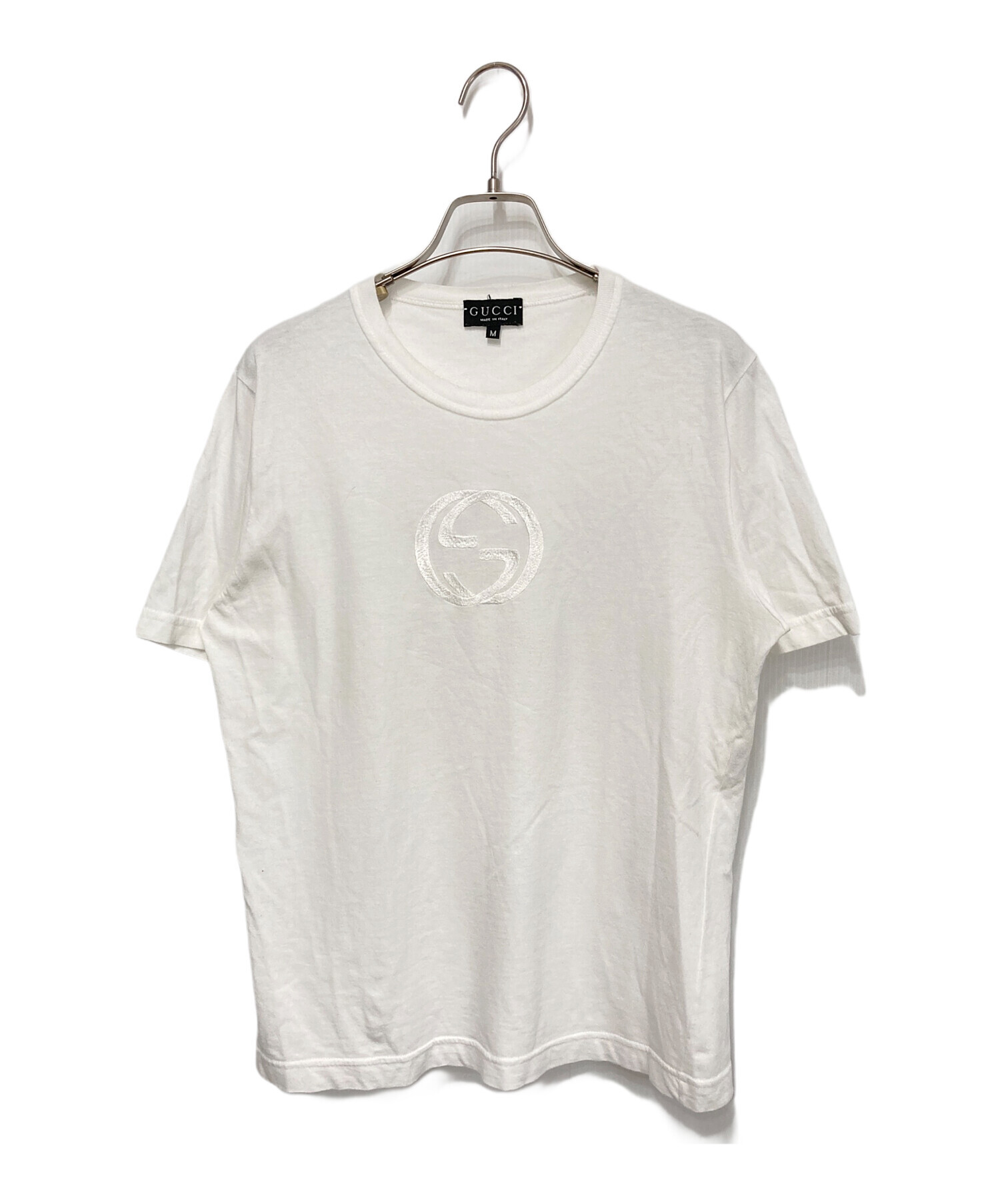 中古・古着通販】GUCCI (グッチ) GGインターロッキングロゴ刺繍Tシャツ